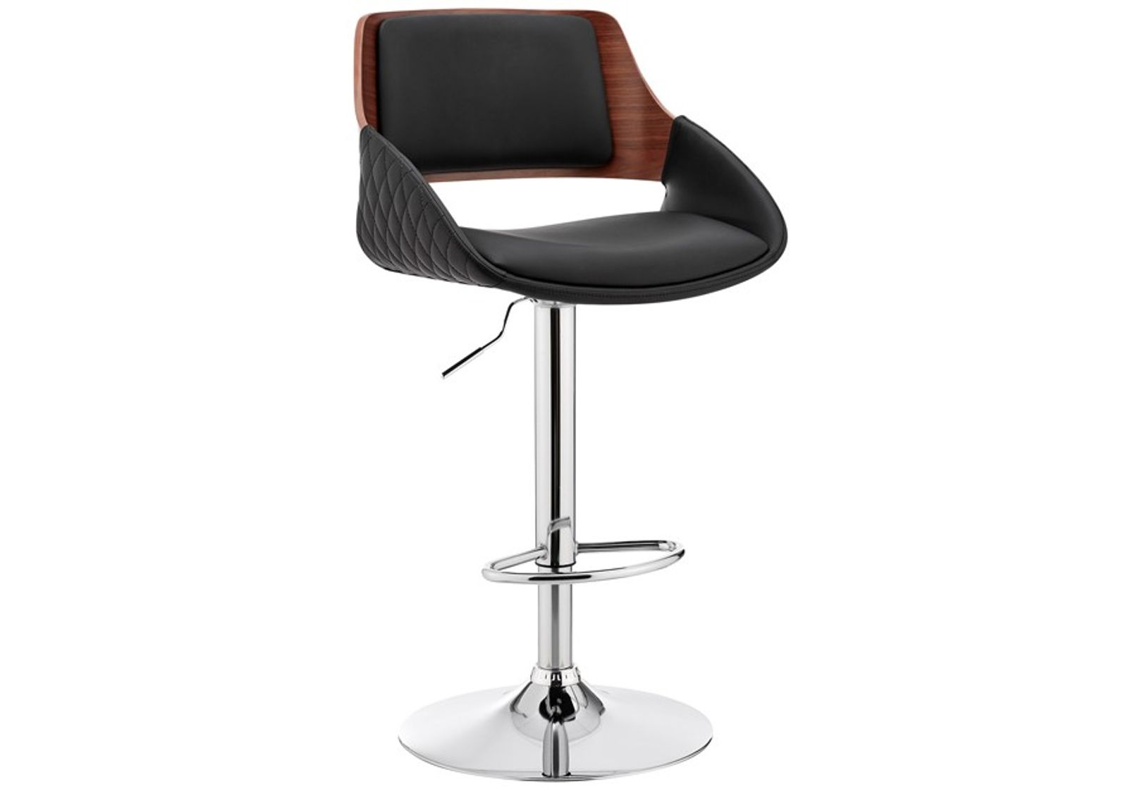 Armen Living Colby Black/Chrome Adjustable Bar Stool