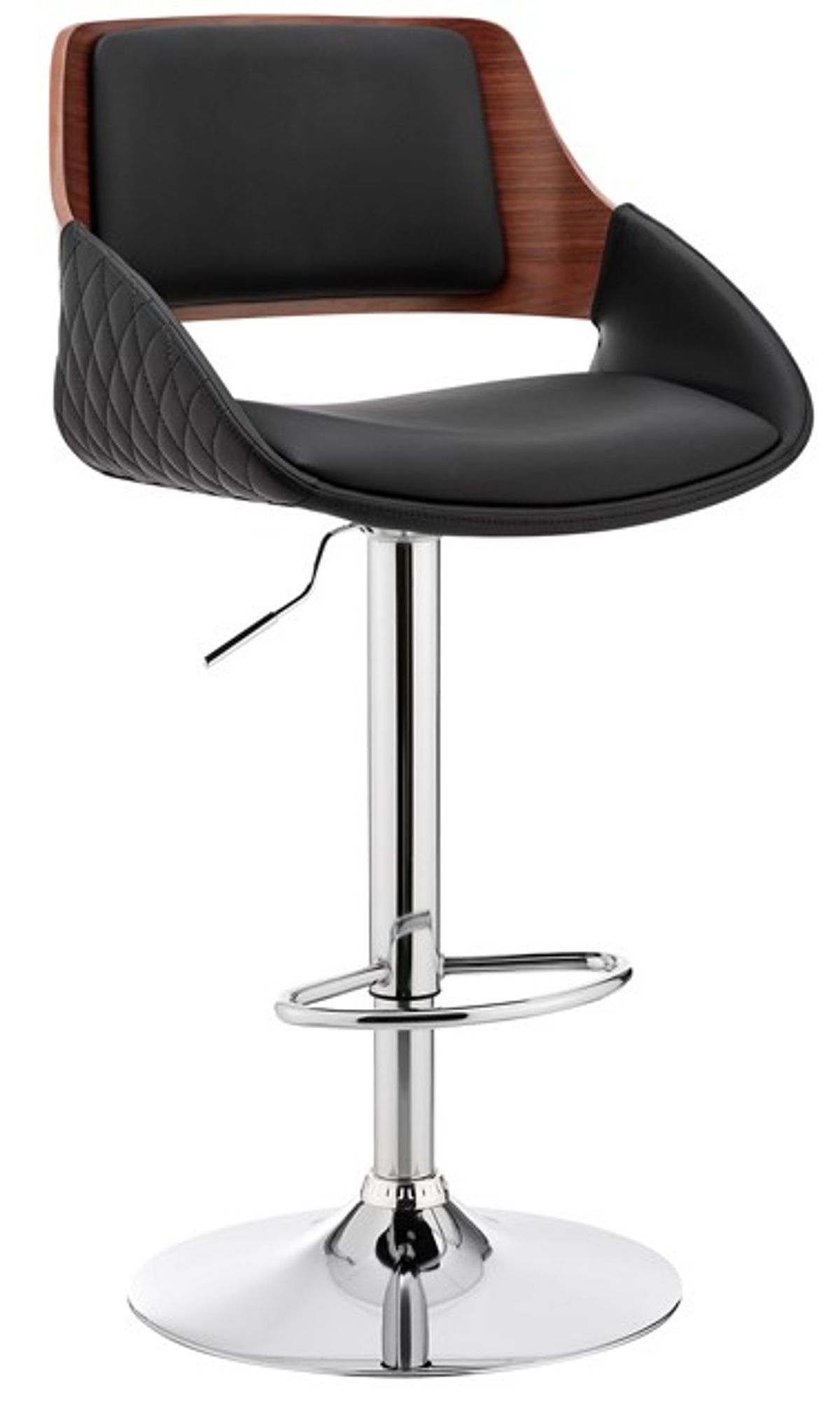 Armen Living Colby Black/Chrome Adjustable Bar Stool