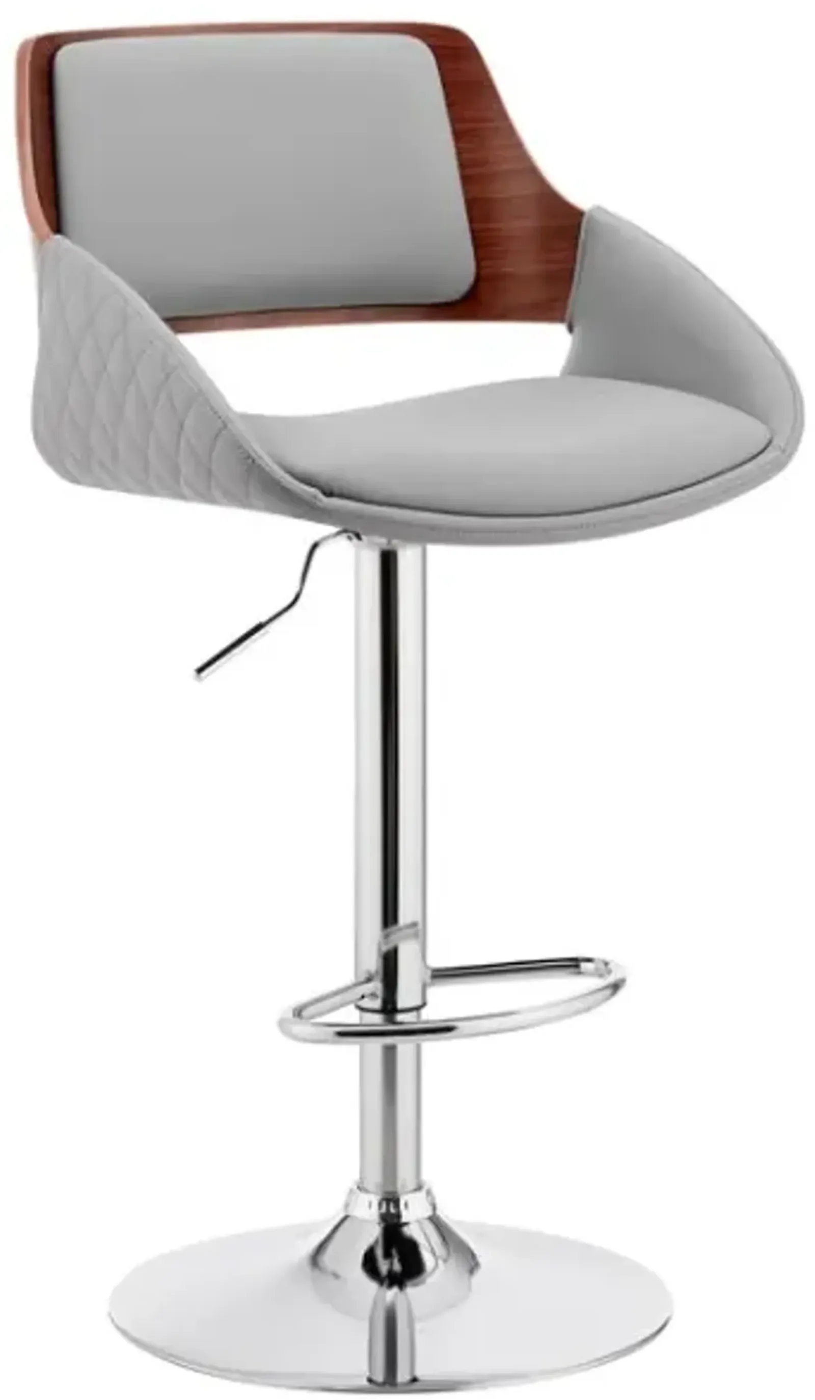 Armen Living Colby Gray/Chrome Adjustable Bar Stool