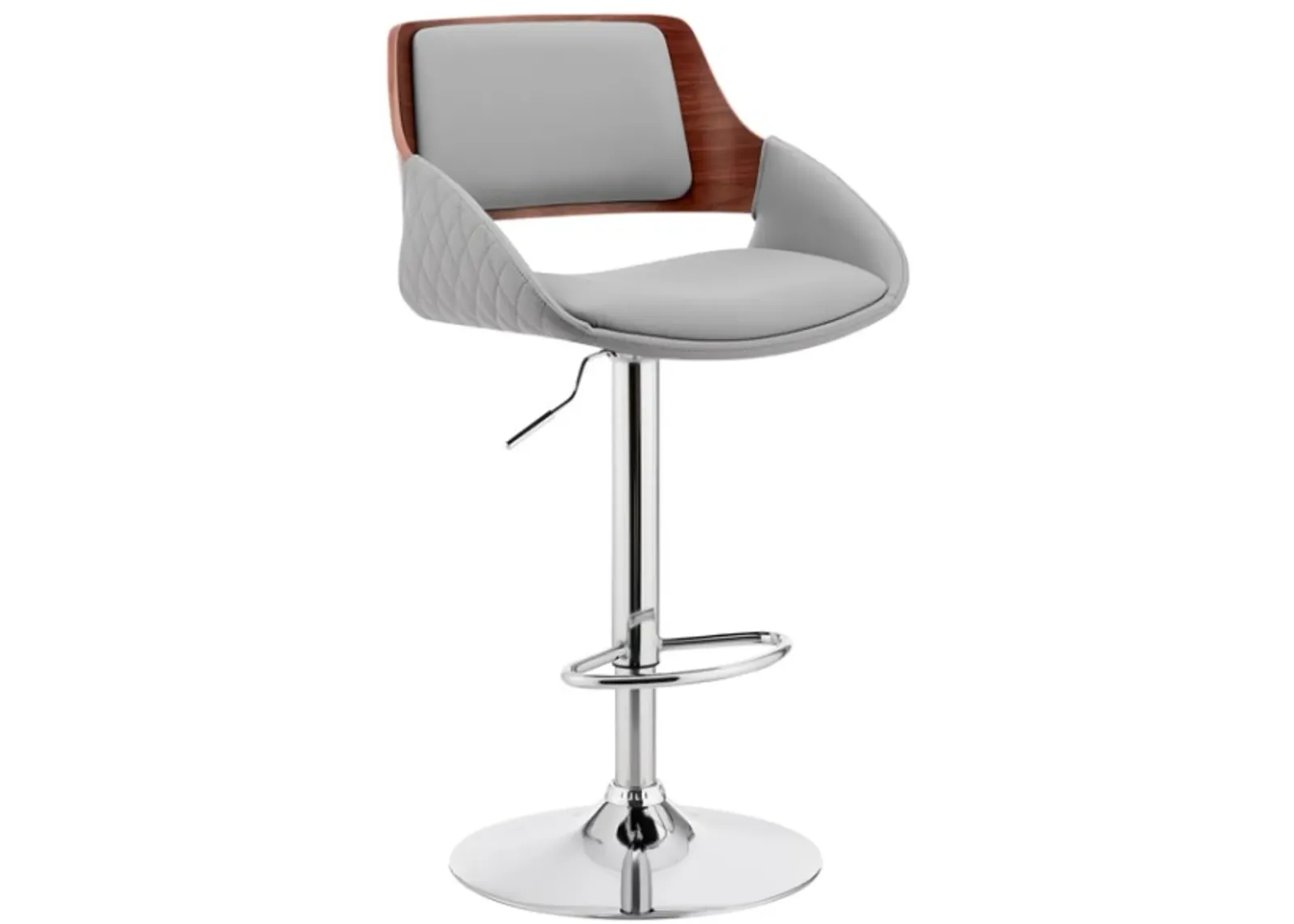 Armen Living Colby Gray/Chrome Adjustable Bar Stool