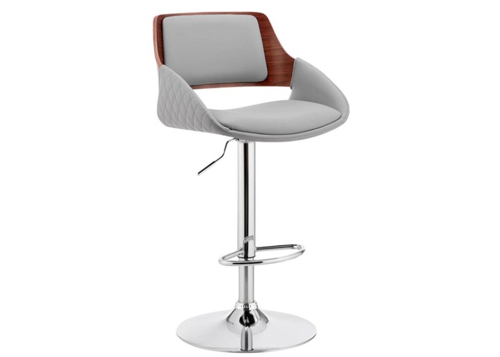 Armen Living Colby Gray/Chrome Adjustable Bar Stool