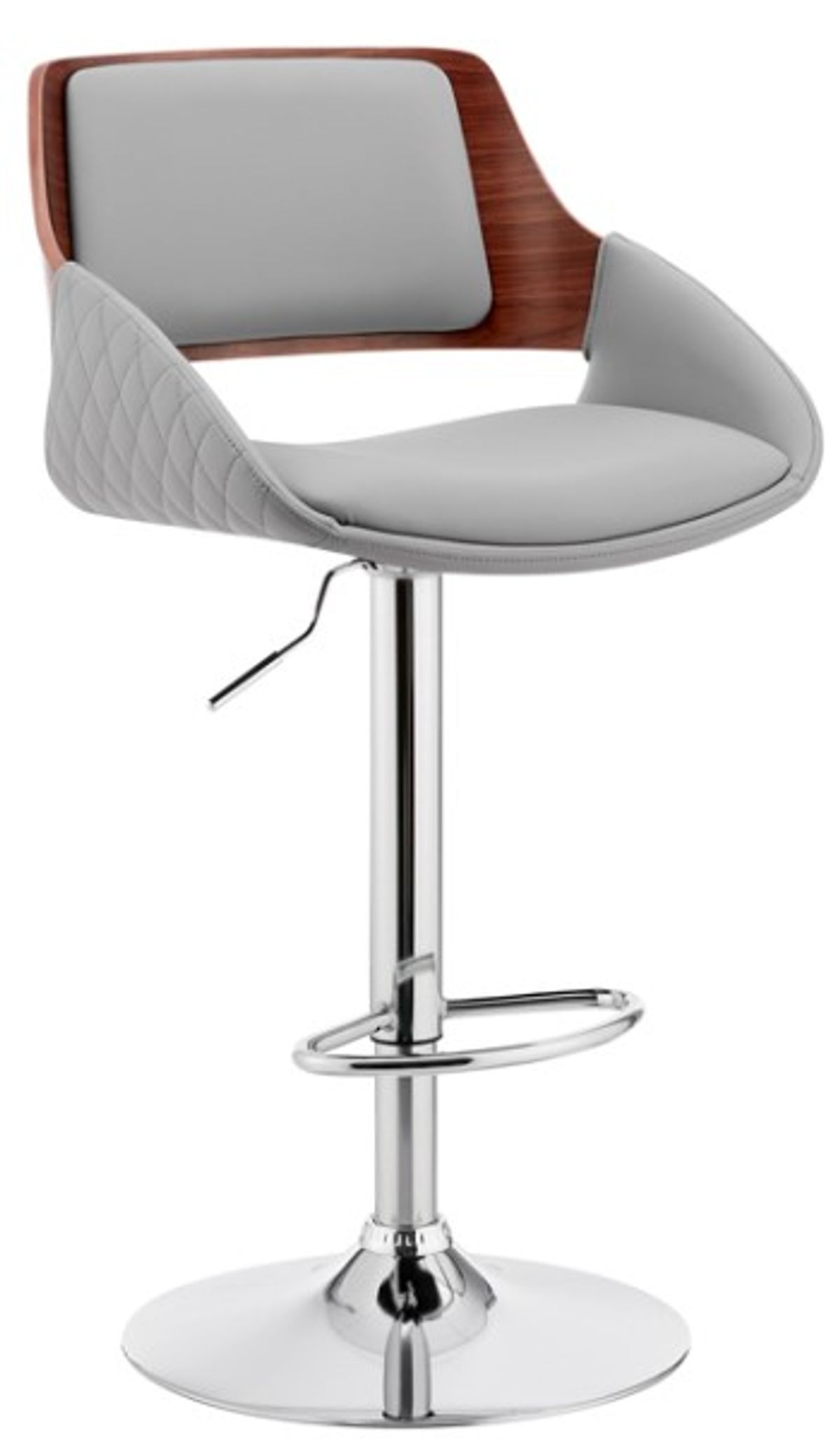 Armen Living Colby Gray/Chrome Adjustable Bar Stool