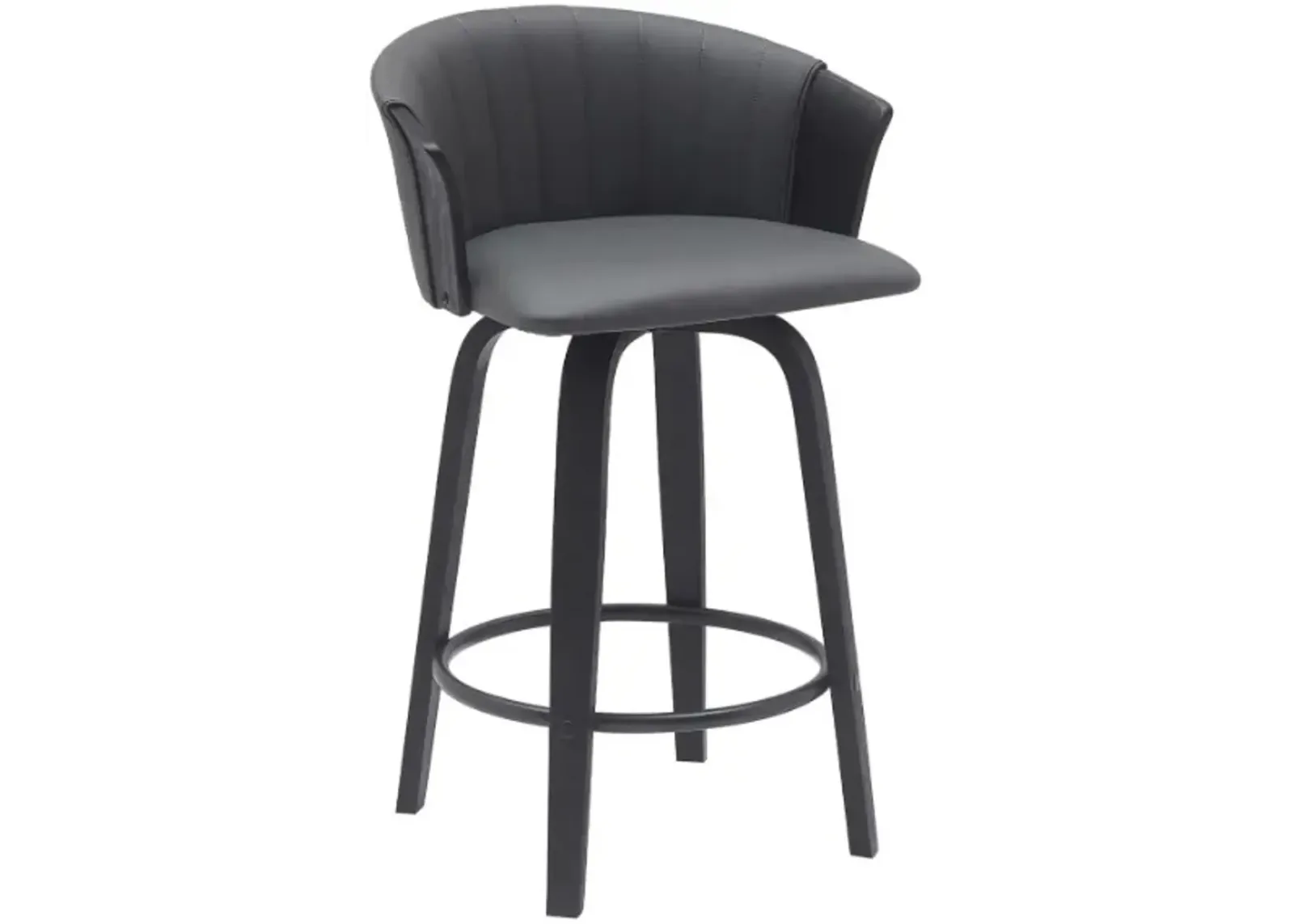 Armen Living Diana Gray/Black Swivel Counter Stool