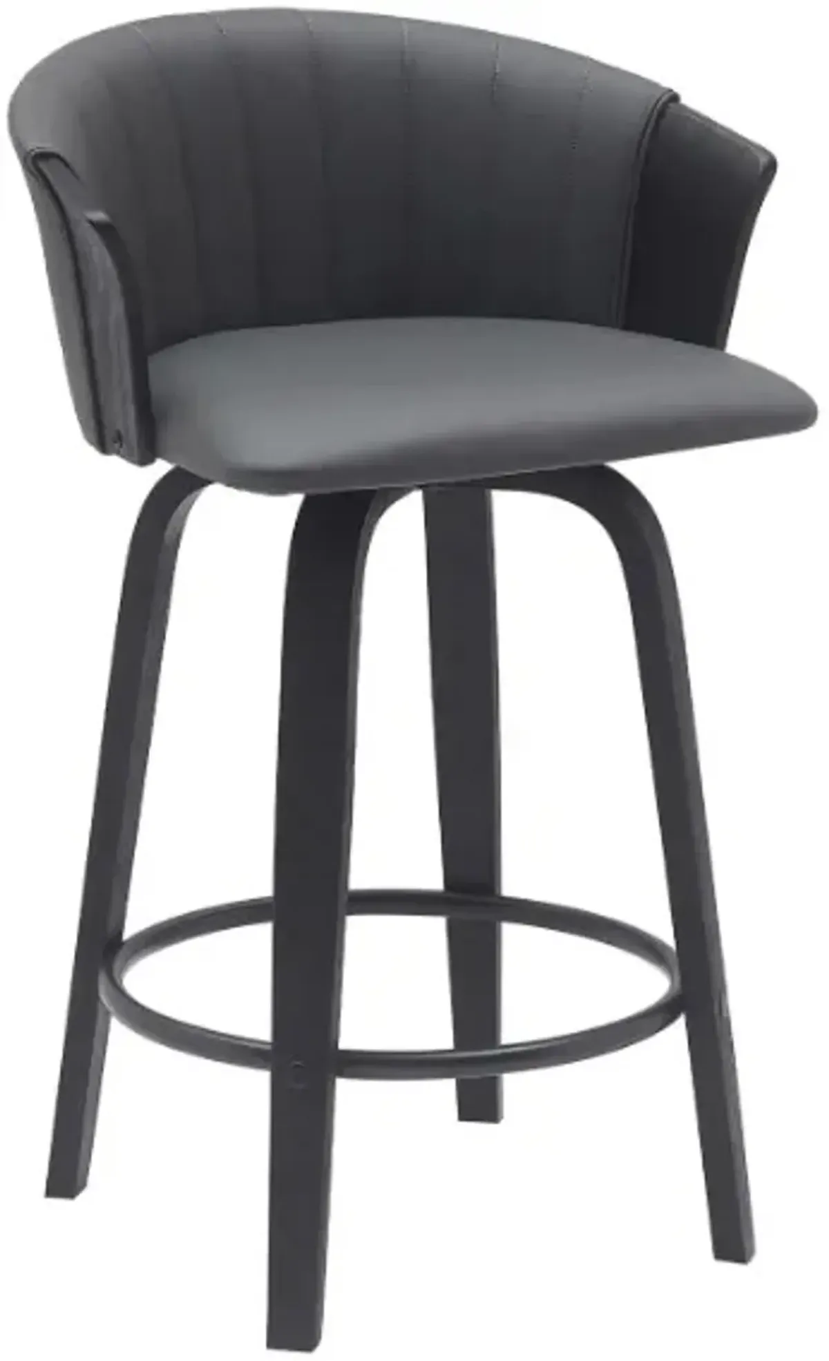 Armen Living Diana Gray/Black Swivel Counter Stool