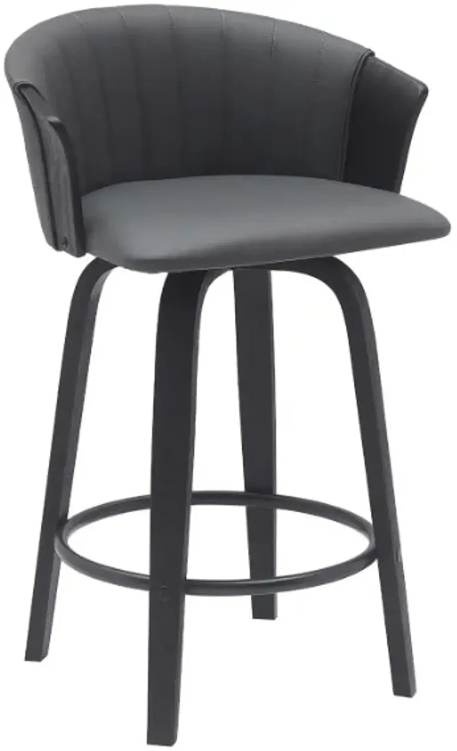 Armen Living Diana Gray/Black Swivel Bar Stool