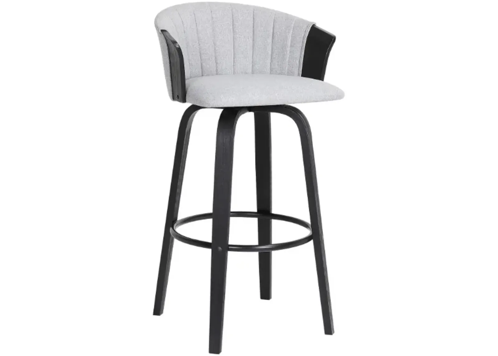 Armen Living Diana Light Gray/Black Swivel Counter Stool