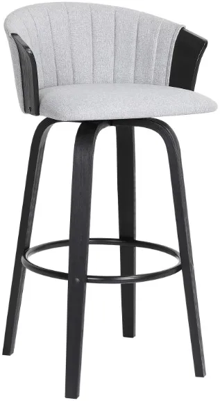 Armen Living Diana Light Gray/Black Swivel Counter Stool