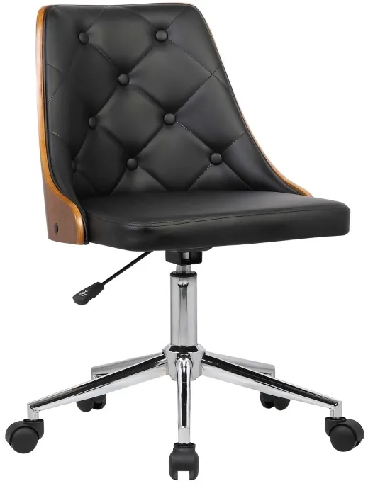 Armen Living Diamond Tufted Black Office Chair