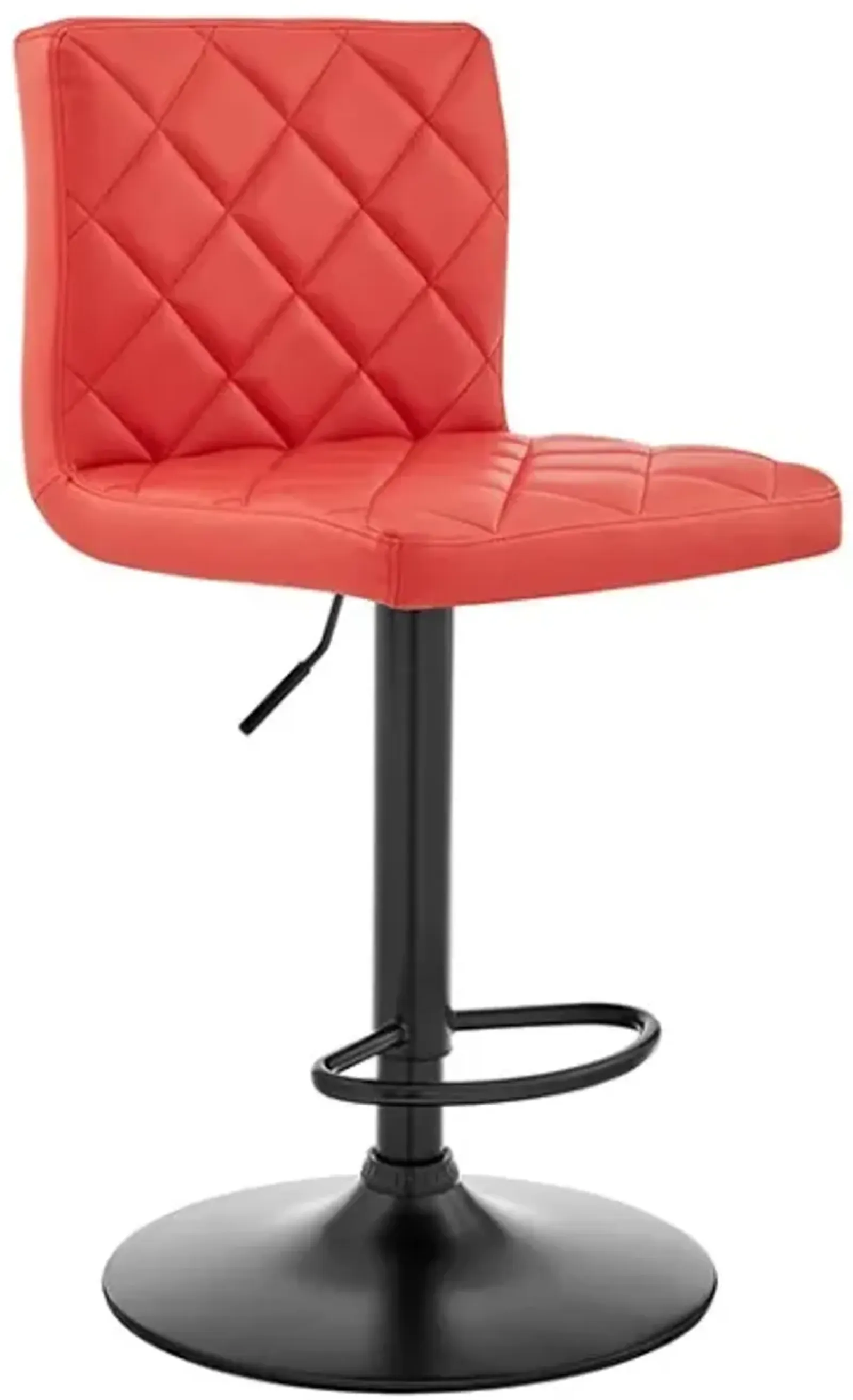 Armen Living Duval Red Adjustable Swivel Bar Stool