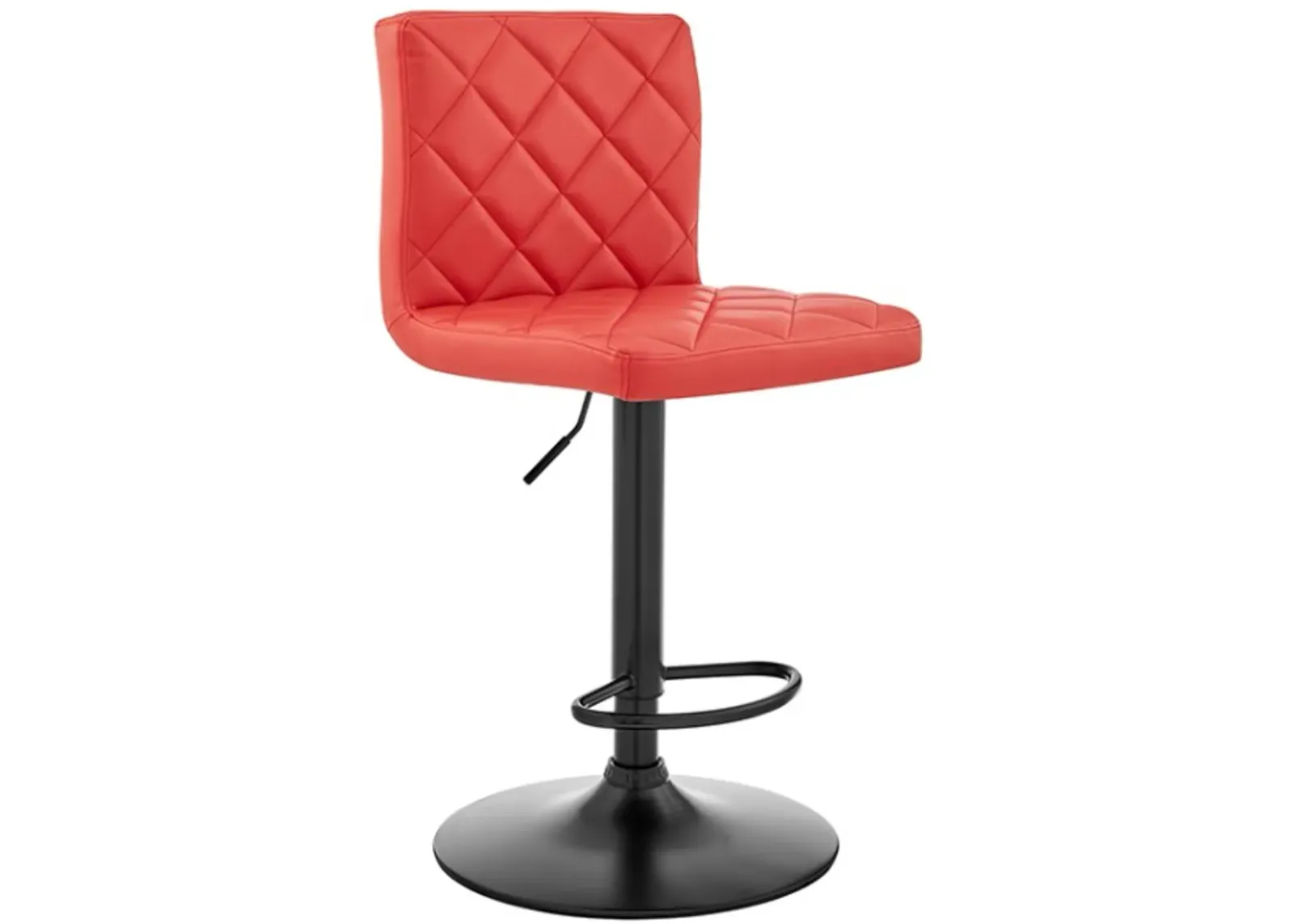 Armen Living Duval Red Adjustable Swivel Bar Stool