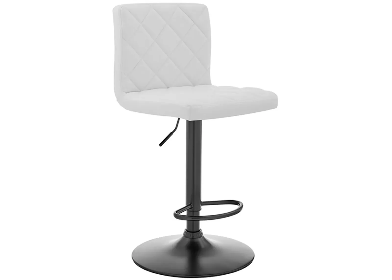 Armen Living Duval White Adjustable Swivel Bar Stool