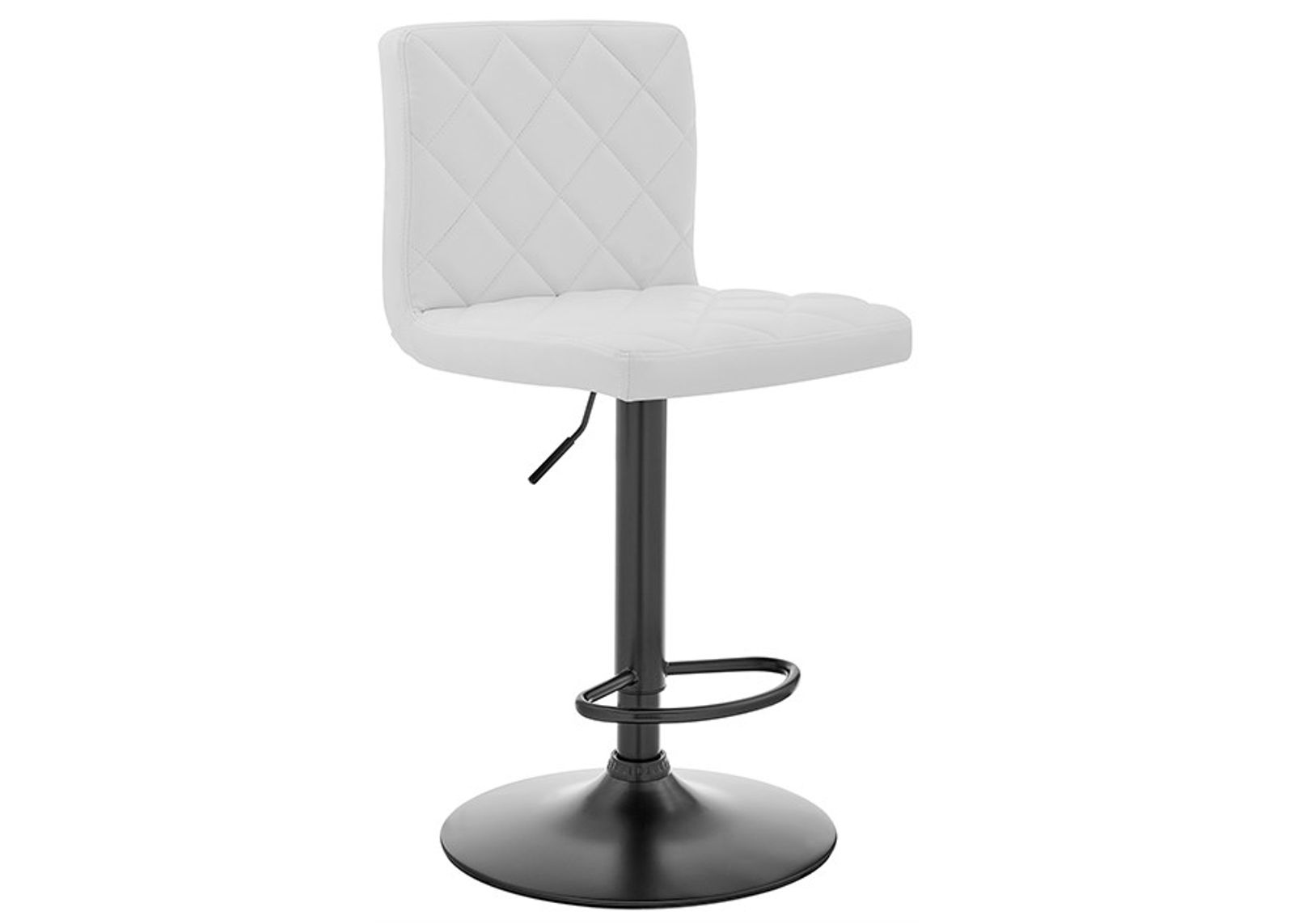 Armen Living Duval White Adjustable Swivel Bar Stool