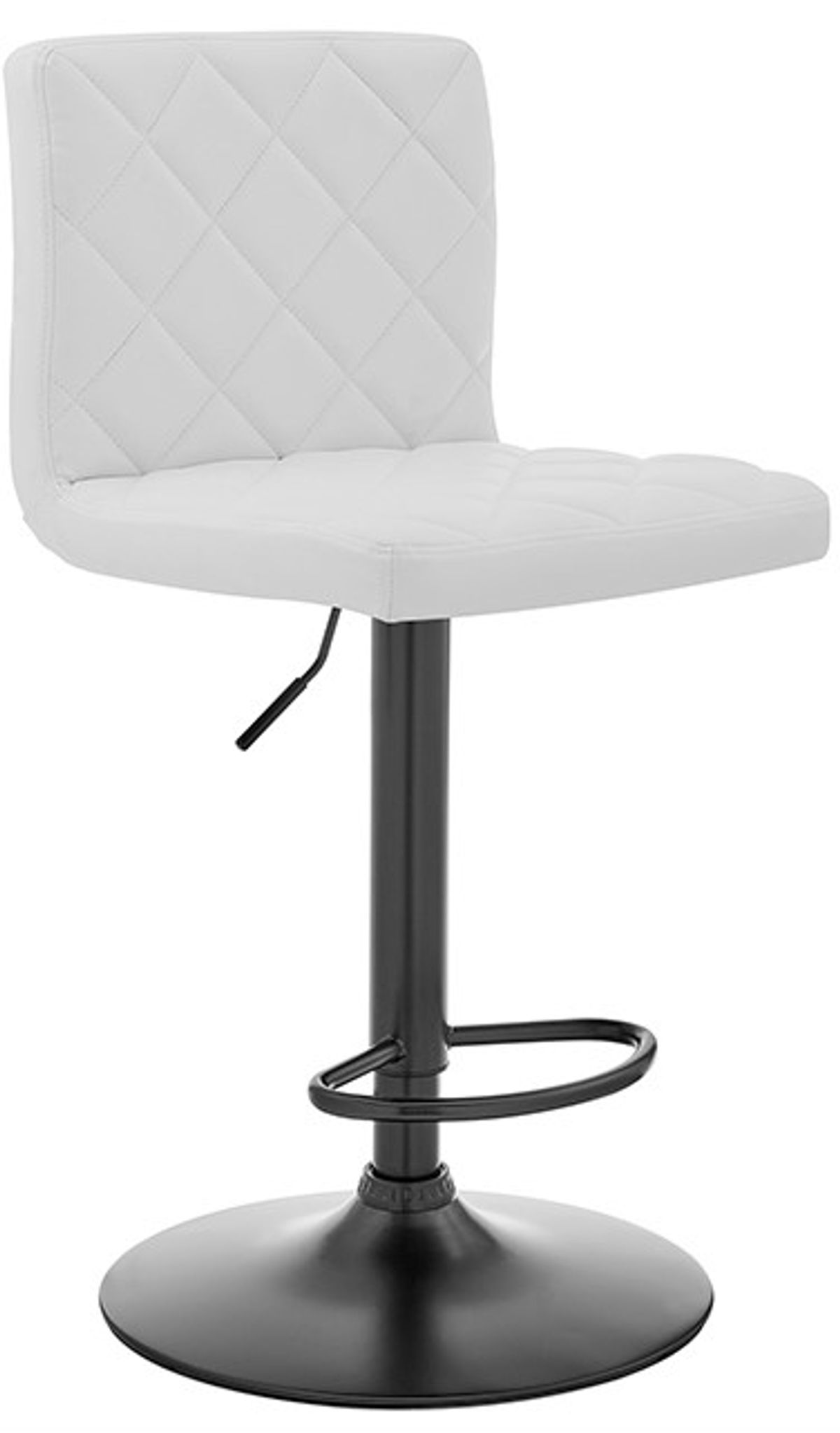 Armen Living Duval White Adjustable Swivel Bar Stool