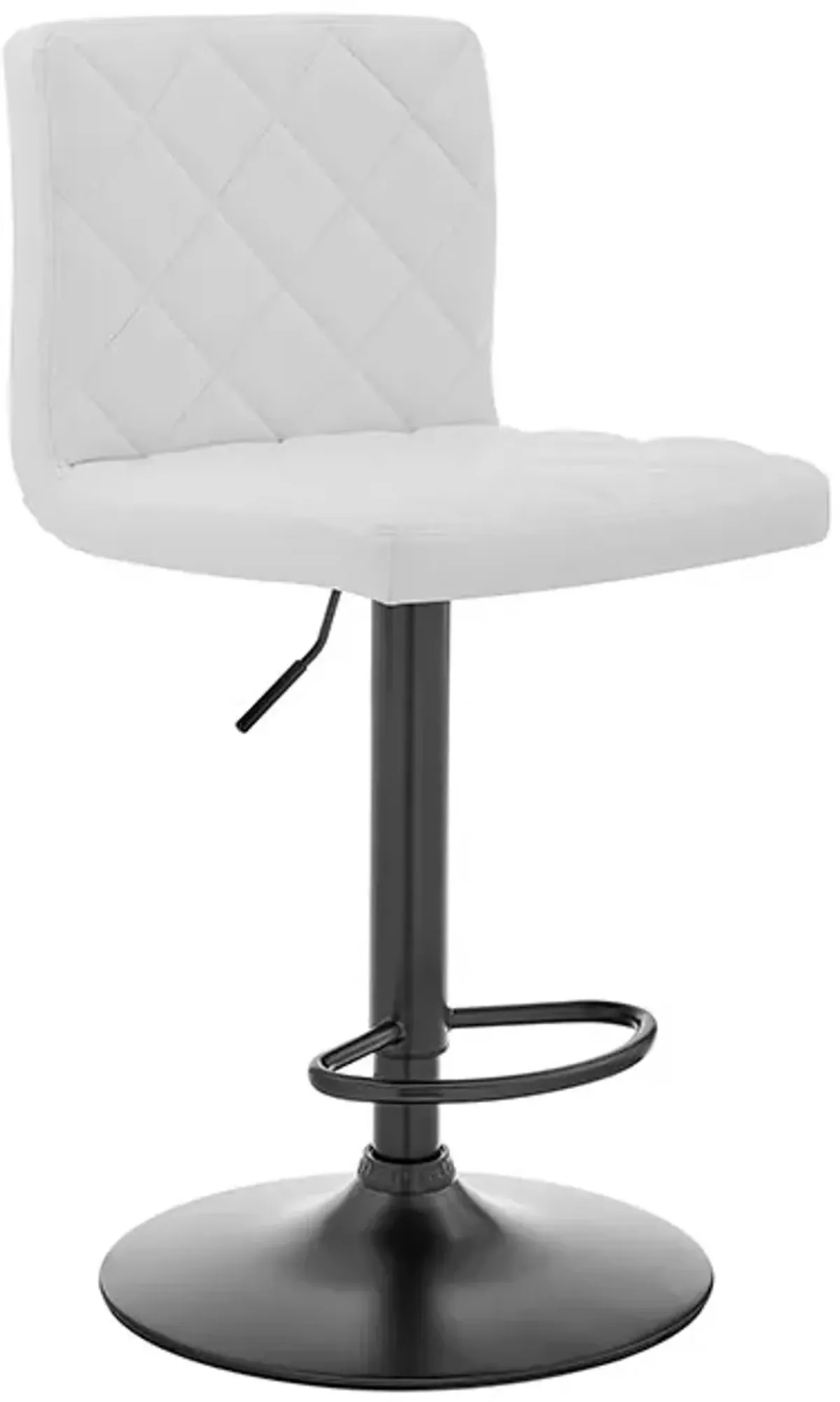 Armen Living Duval White Adjustable Swivel Bar Stool