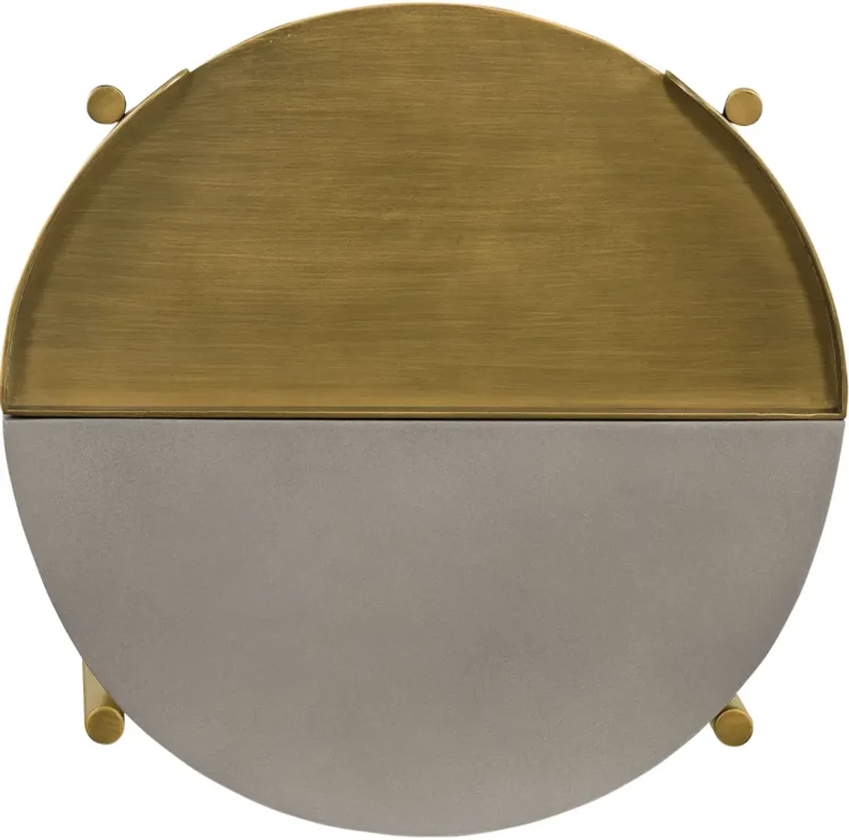 Armen Living Dua  Antique Brass End Table