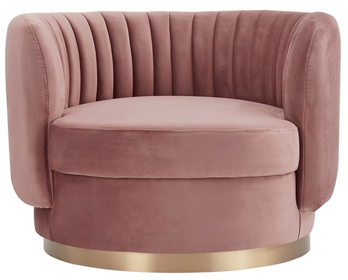 Armen Living Davy Blush Swivel Accent Chair