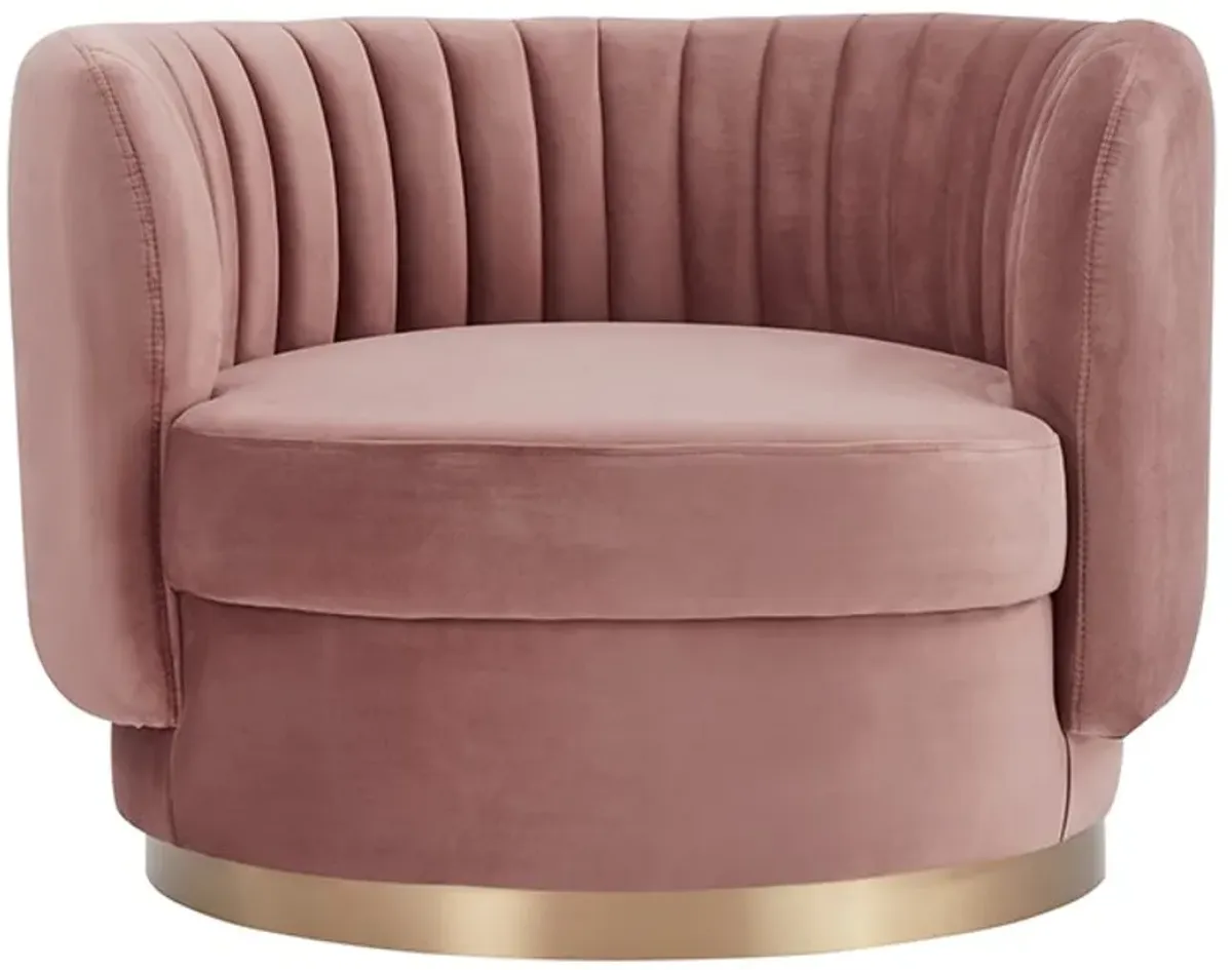 Armen Living Davy Blush Swivel Accent Chair