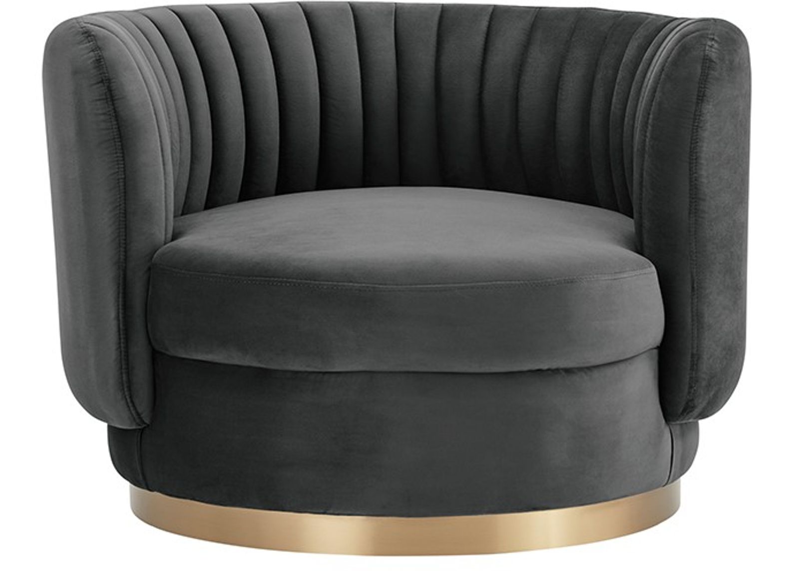 Armen Living Davy Dark Gray Swivel Accent Chair