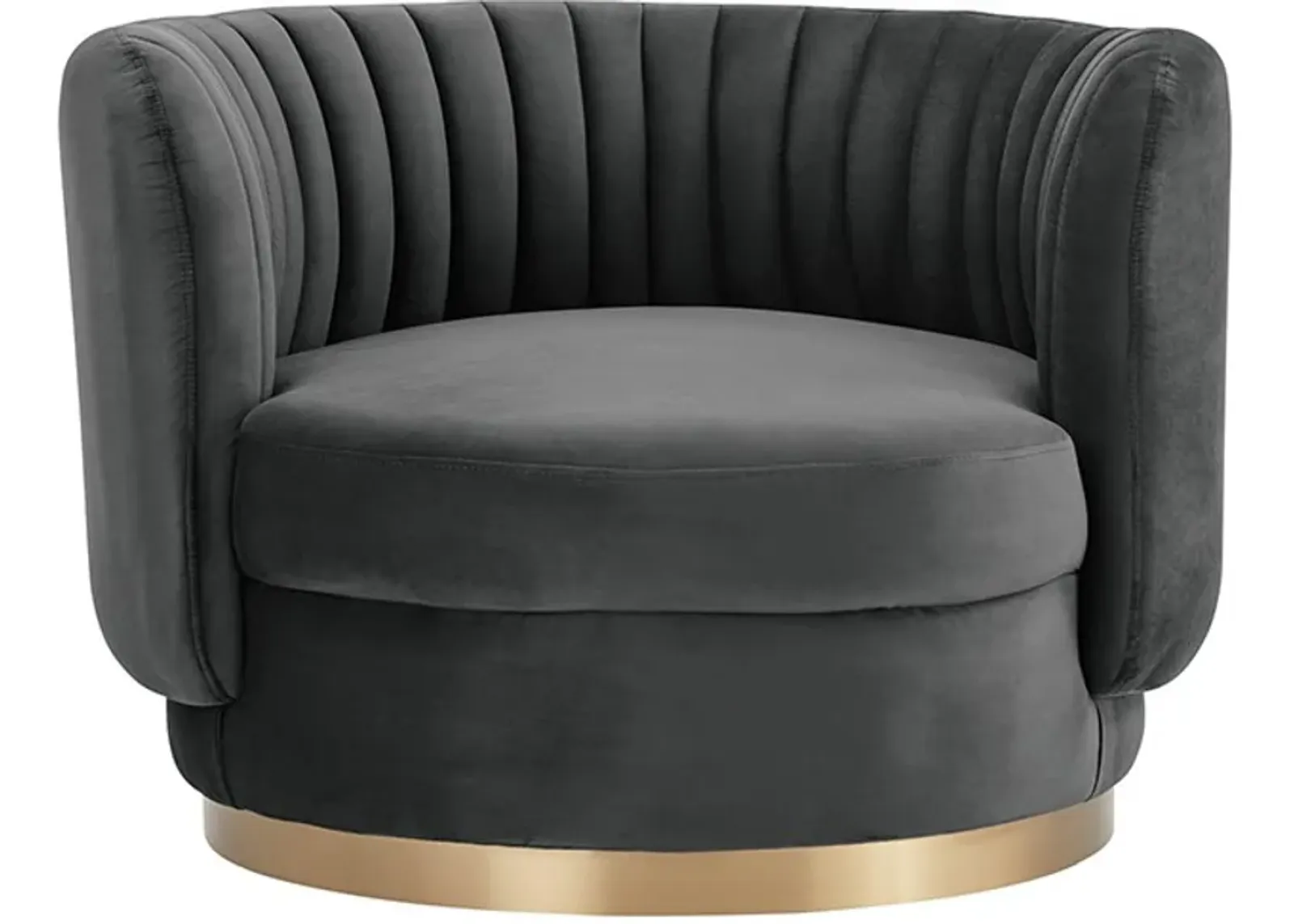 Armen Living Davy Dark Gray Swivel Accent Chair