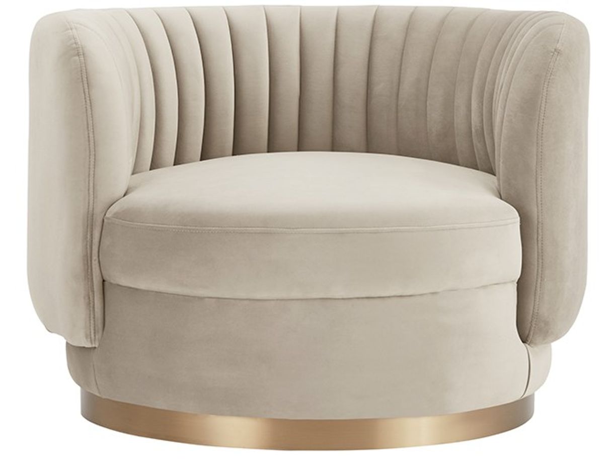 Armen Living Davy Taupe Swivel Accent Chair