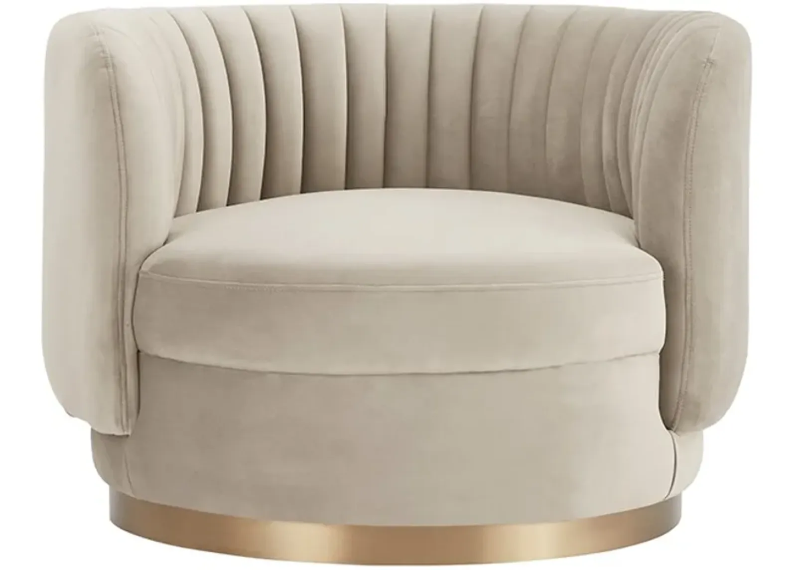 Armen Living Davy Taupe Swivel Accent Chair