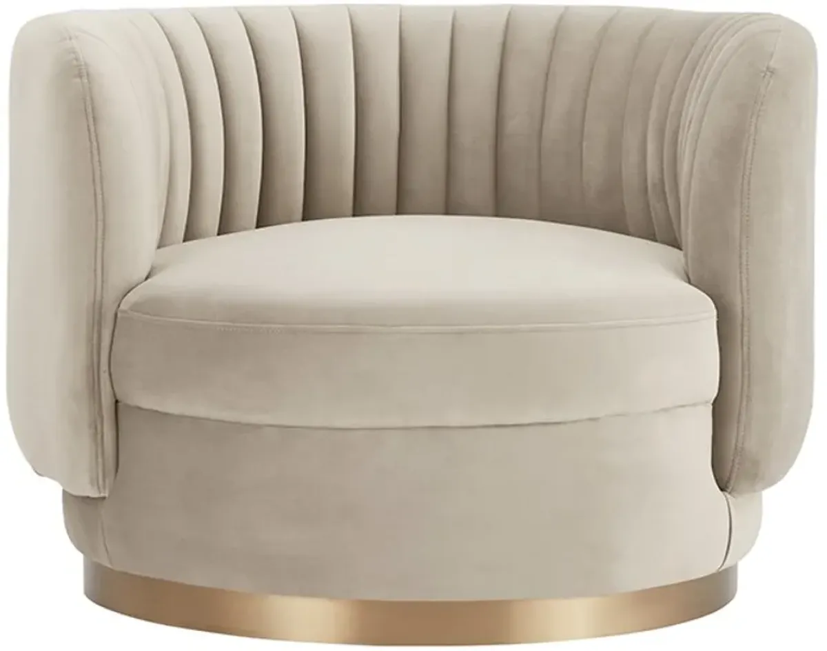 Armen Living Davy Taupe Swivel Accent Chair