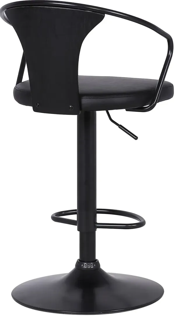 Armen Living Eagle Black Adjustable Bar Stool
