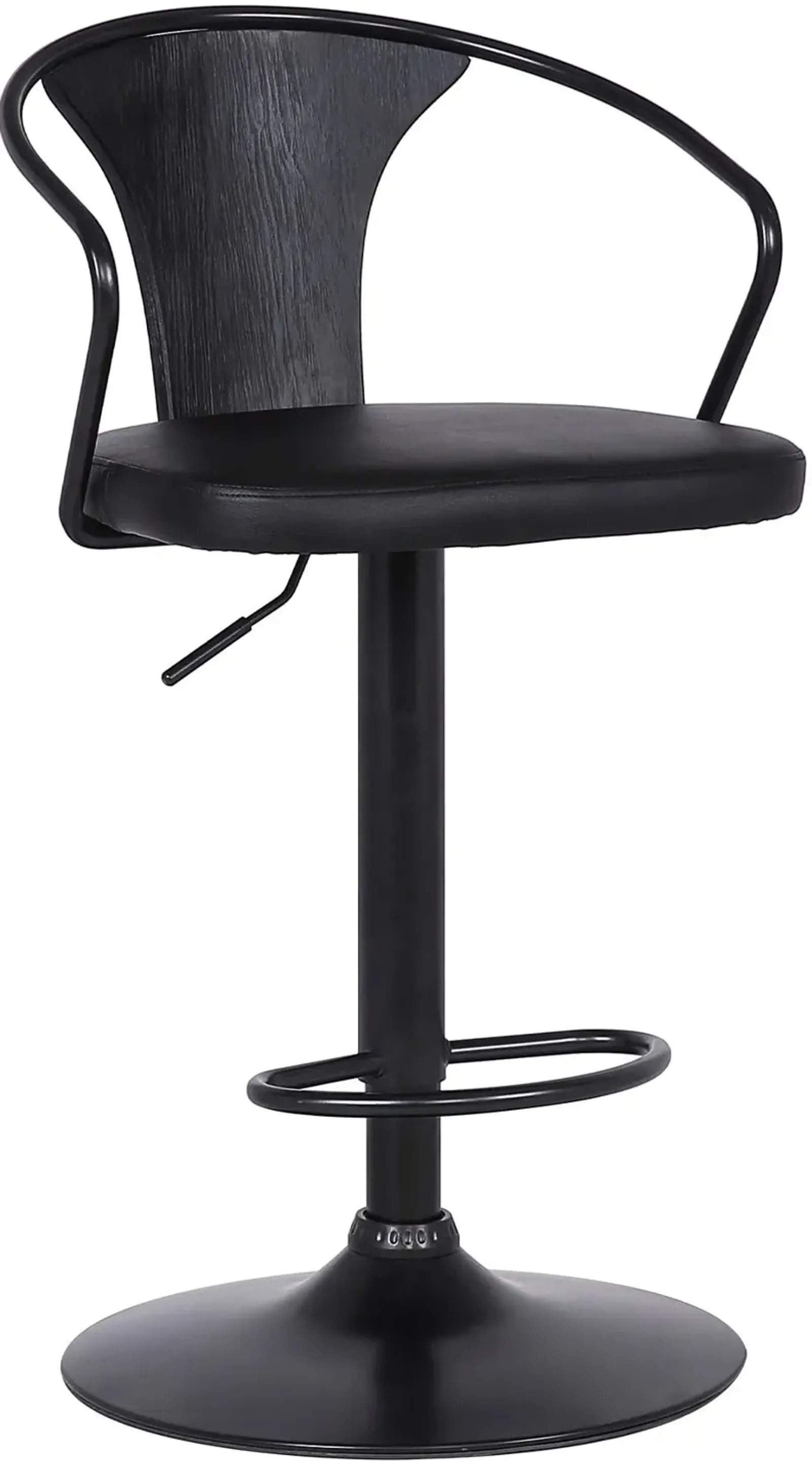 Armen Living Eagle Black Adjustable Bar Stool