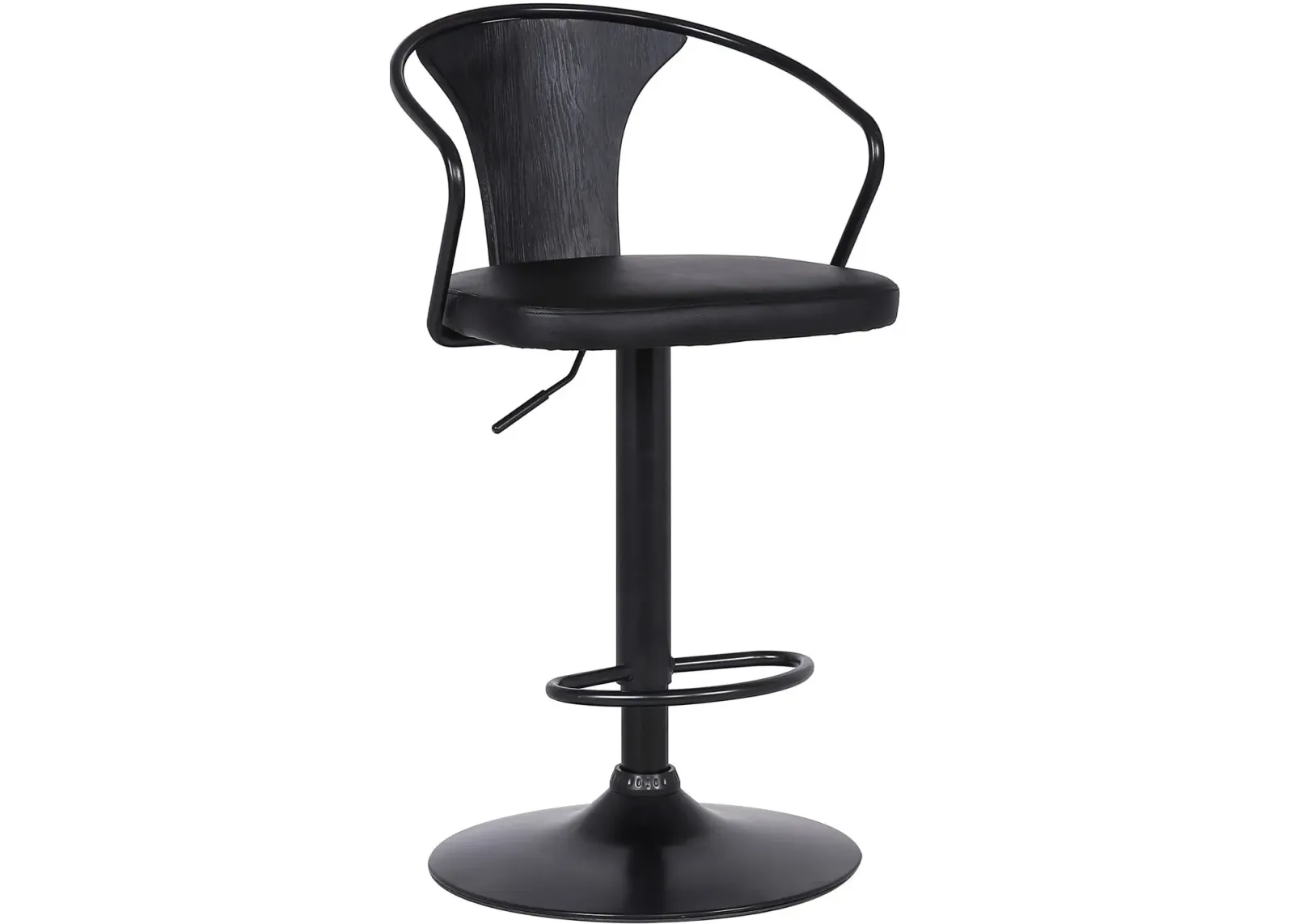 Armen Living Eagle Black Adjustable Bar Stool