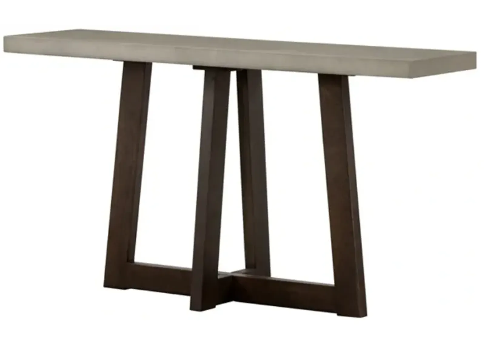 Armen Living Elodie Gray Rectangular Console Table with Dark Brown Base 