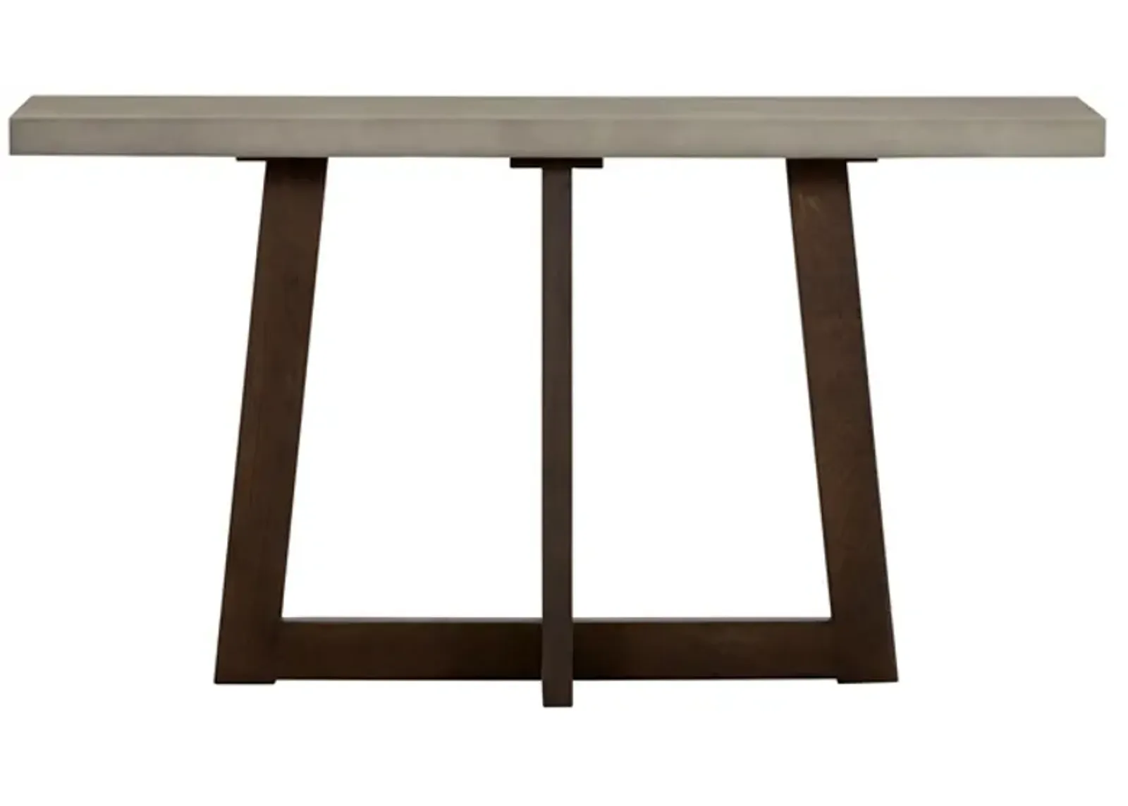 Armen Living Elodie Gray Rectangular Console Table with Dark Brown Base 