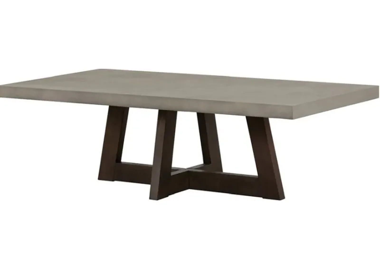 Armen Living Elodie Gray Rectangular Coffee Table with Dark Brown Base 