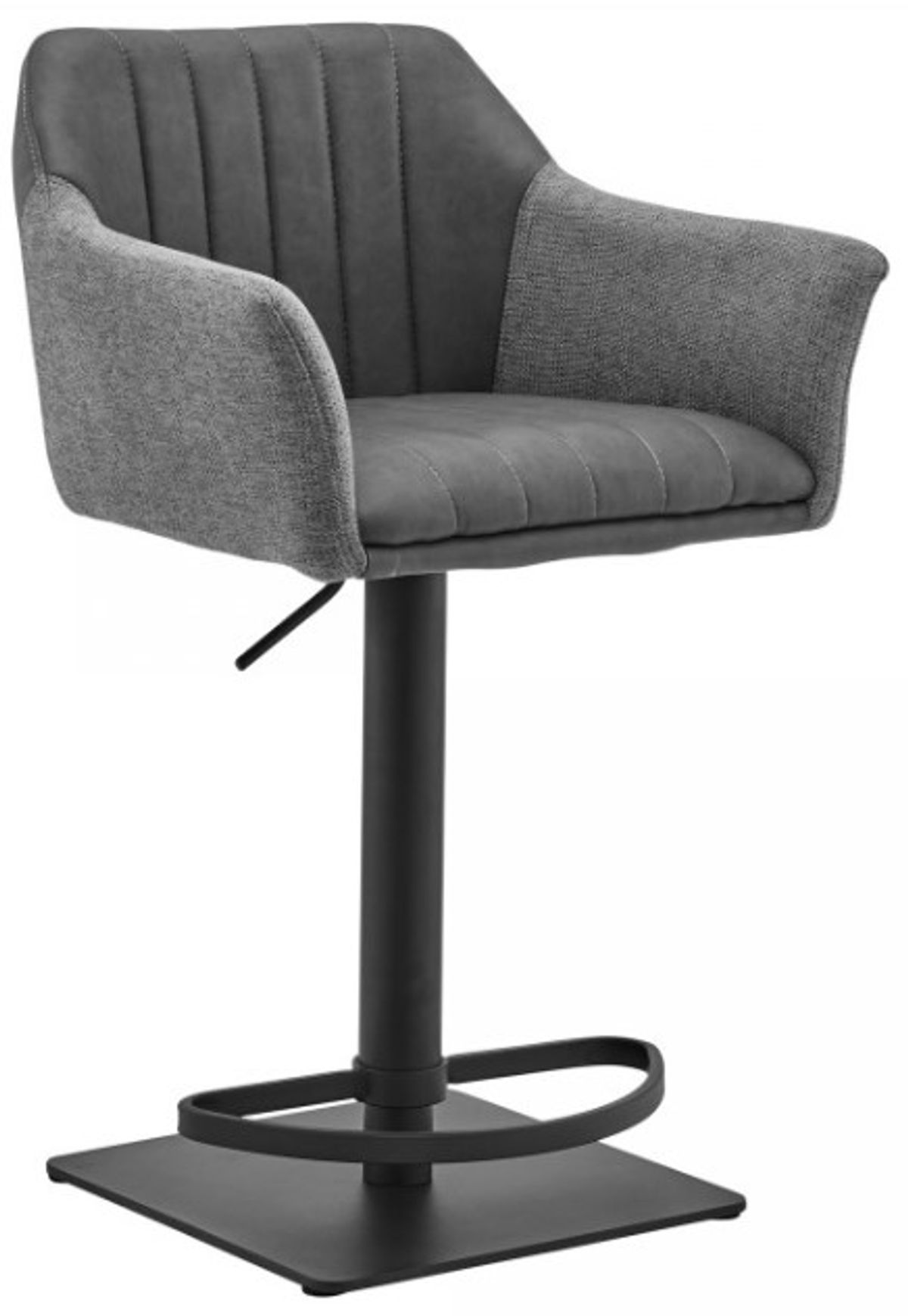 Armen Living Erin Gray Adjustable Swivel Bar Stool