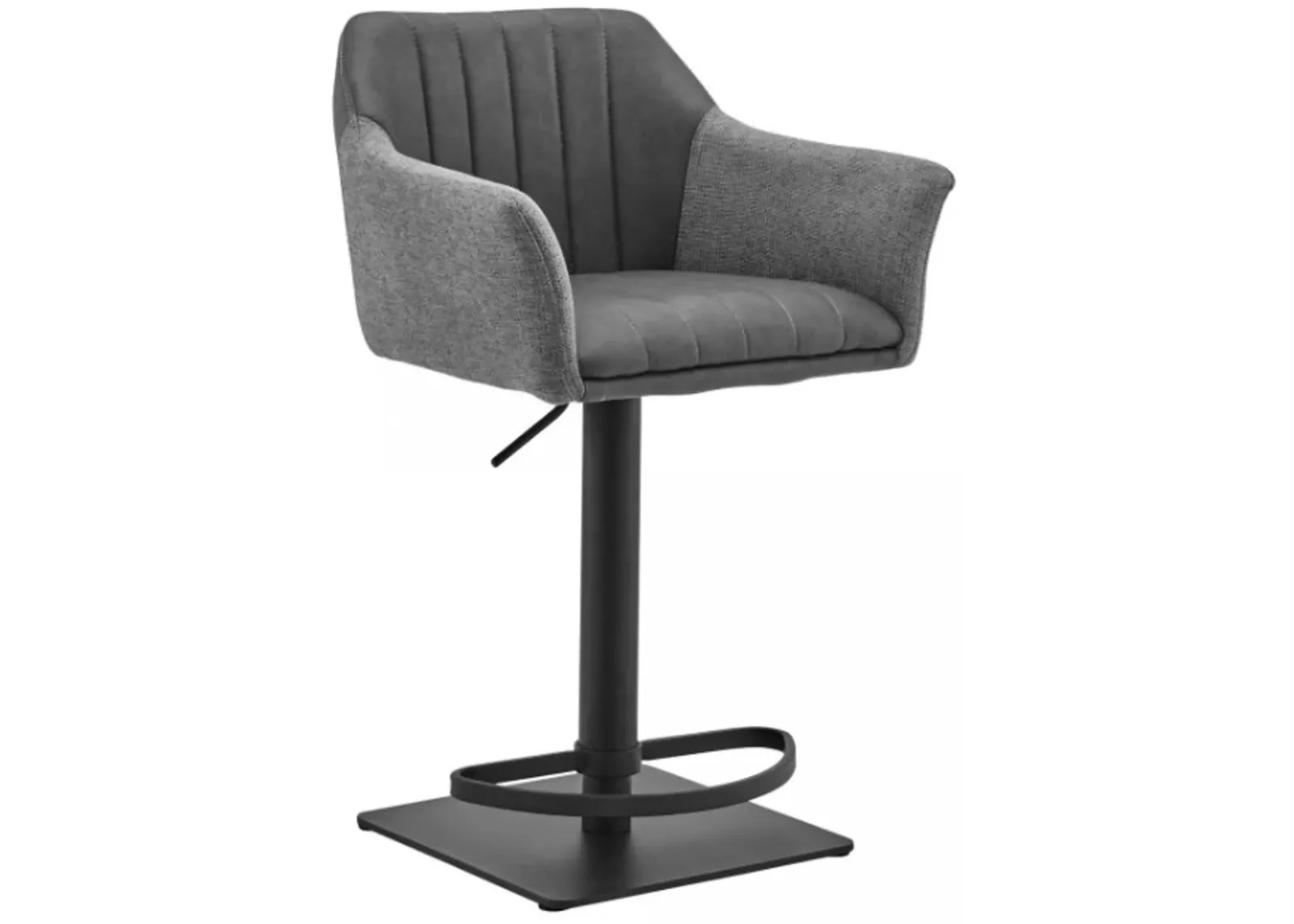 Armen Living Erin Gray Adjustable Swivel Bar Stool