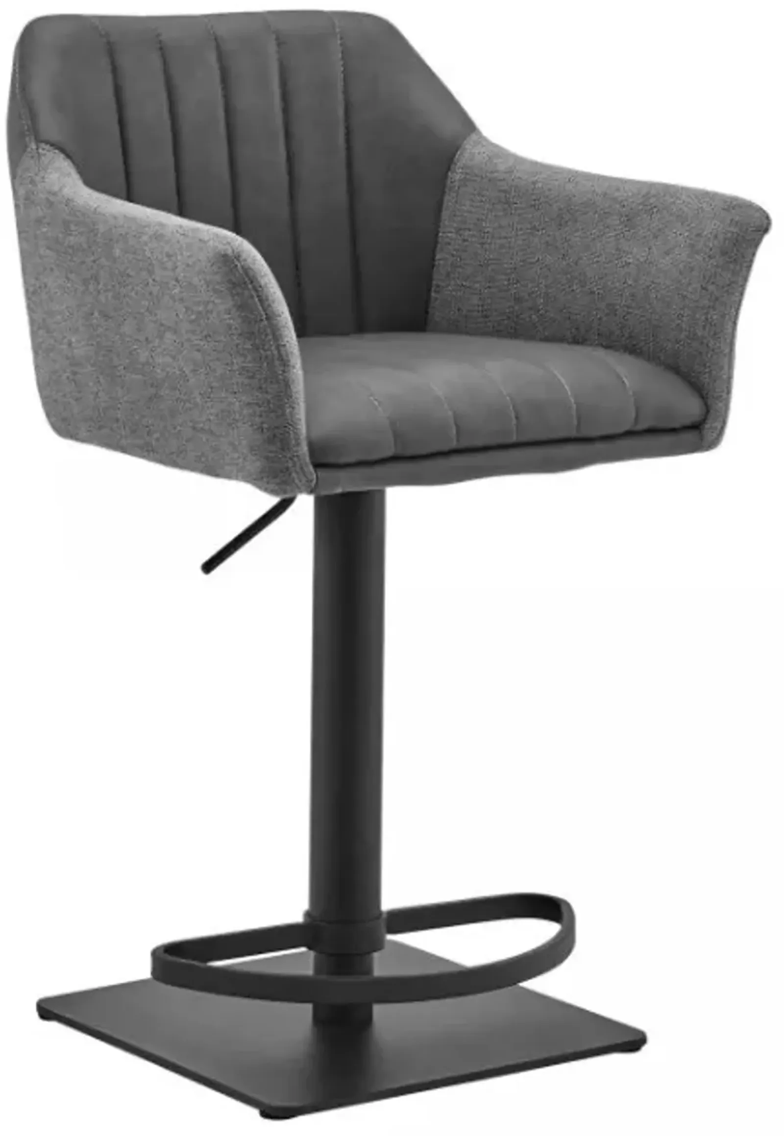 Armen Living Erin Gray Adjustable Swivel Bar Stool