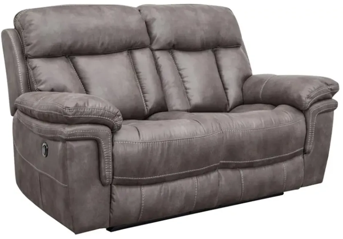 Armen Living Estelle Gunmetal Power Loveseat