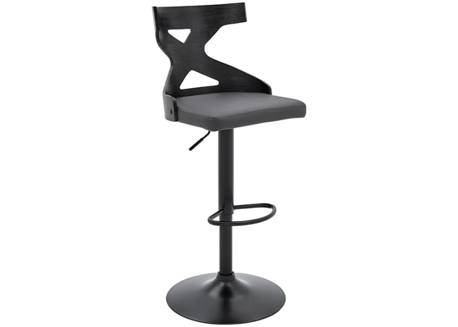 Armen Living Etienne Gray/Black Adjustable Bar Stool