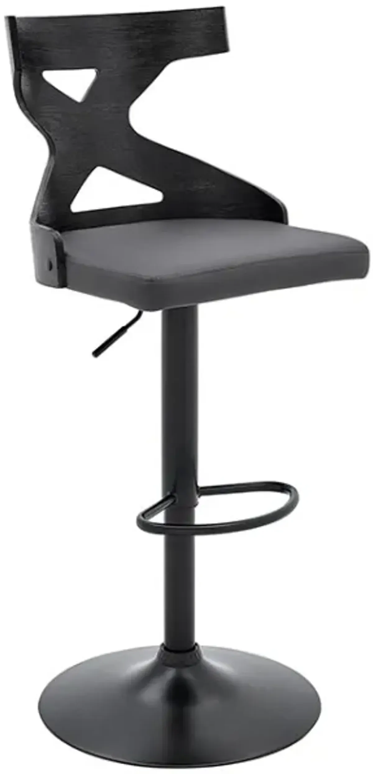 Armen Living Etienne Gray/Black Adjustable Bar Stool