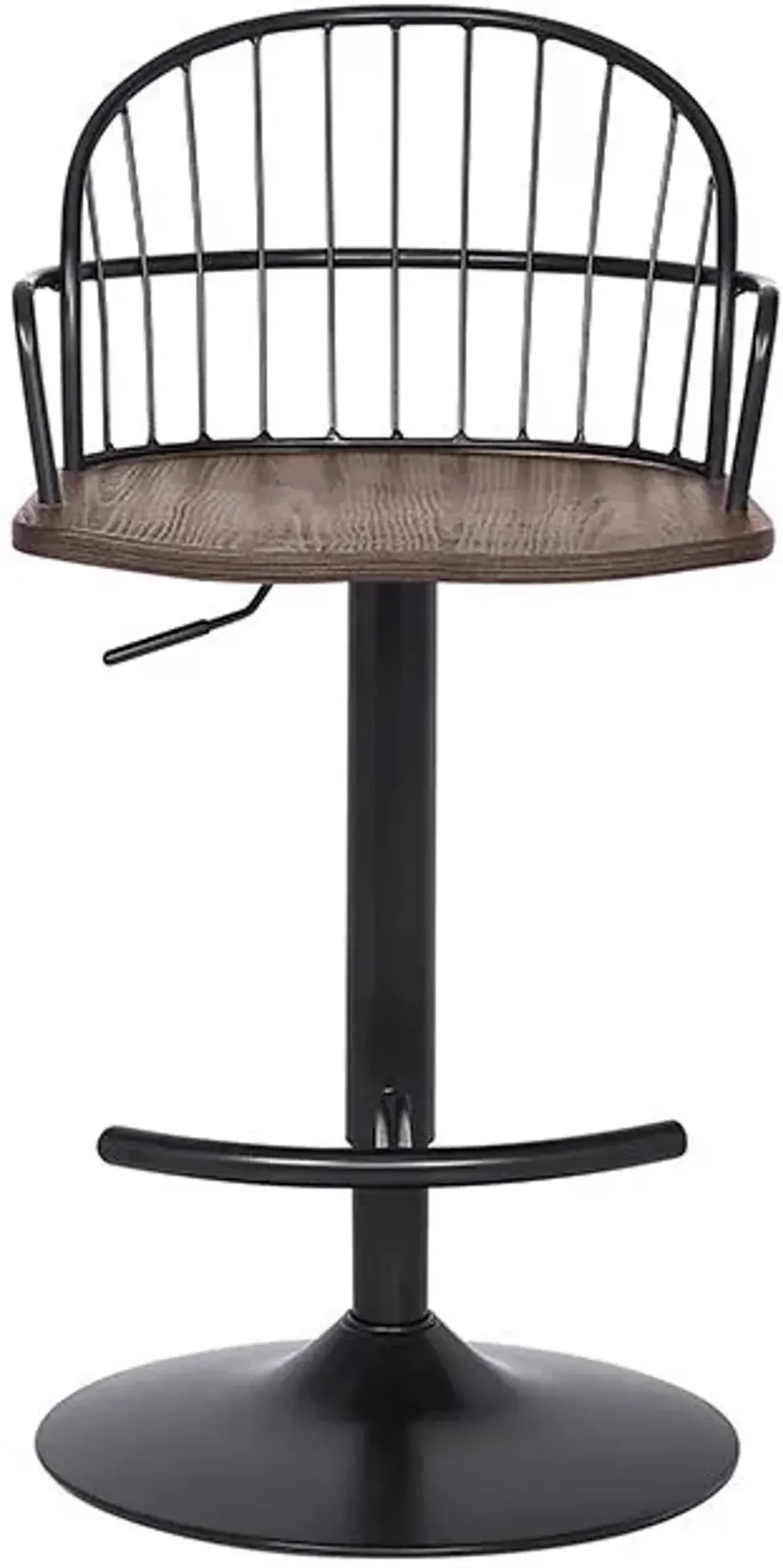 Armen Living Edward Walnut Glazed Adjustable Bar Stool