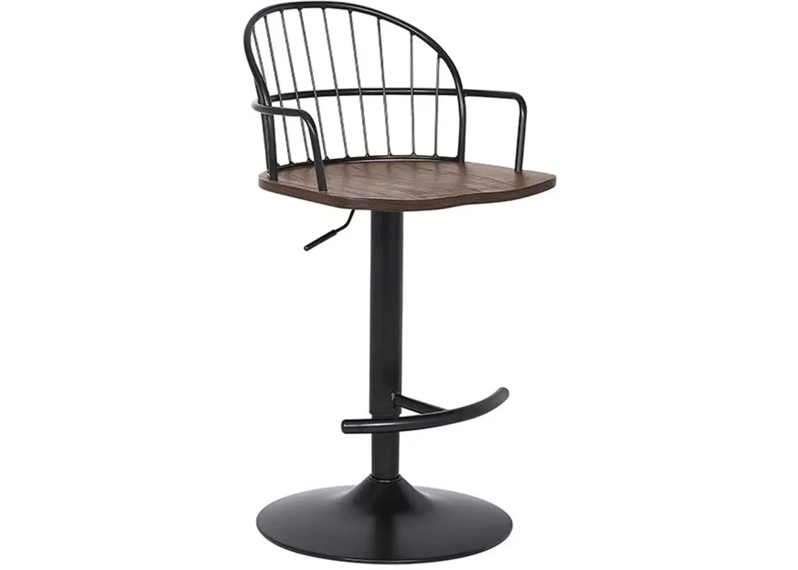 Armen Living Edward Walnut Glazed Adjustable Bar Stool