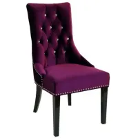 Armen Living Carlyle Purple Side Chair