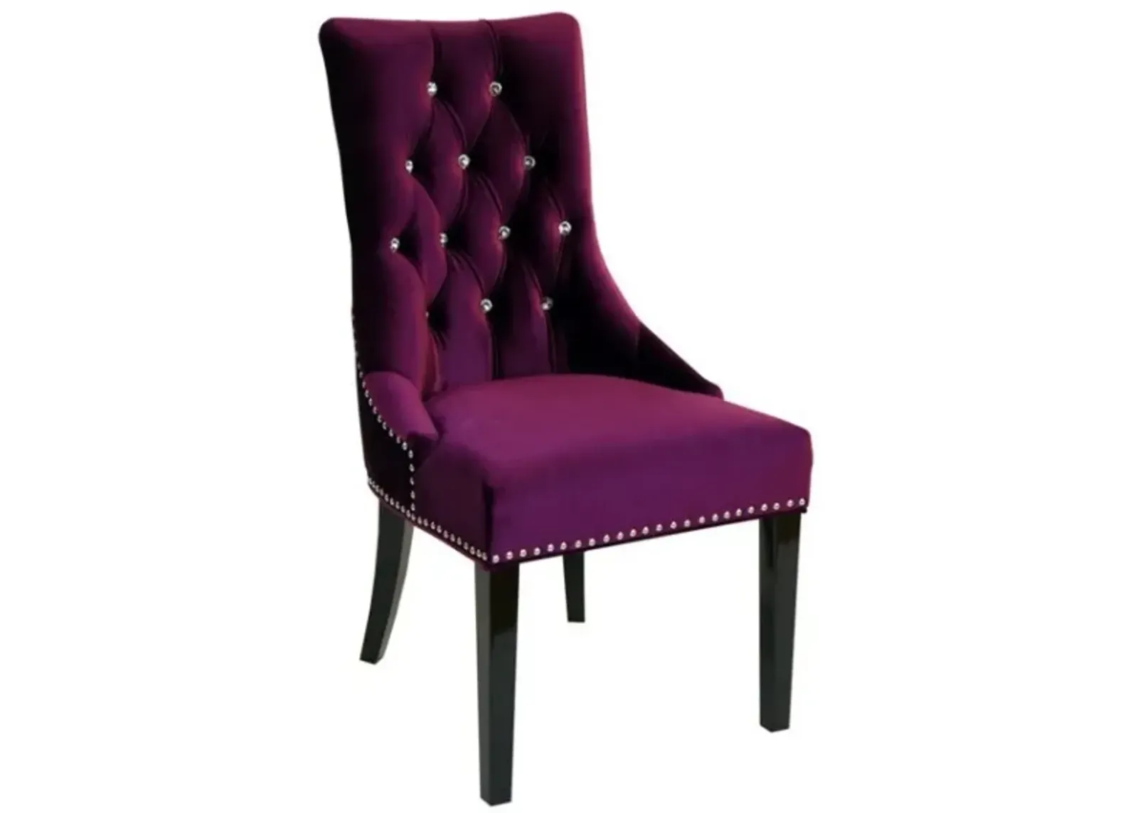 Armen Living Carlyle Purple Side Chair