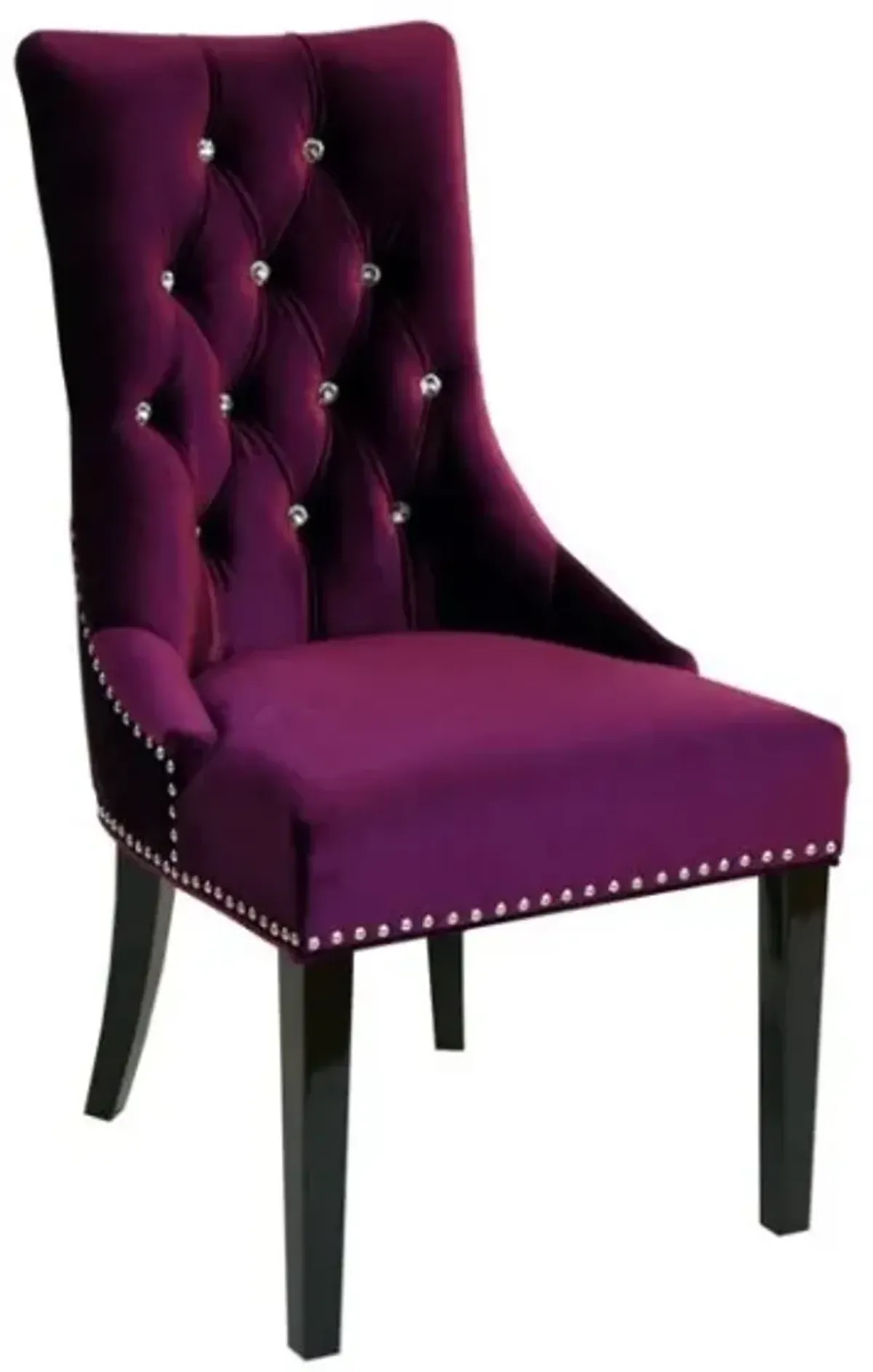 Armen Living Carlyle Purple Side Chair