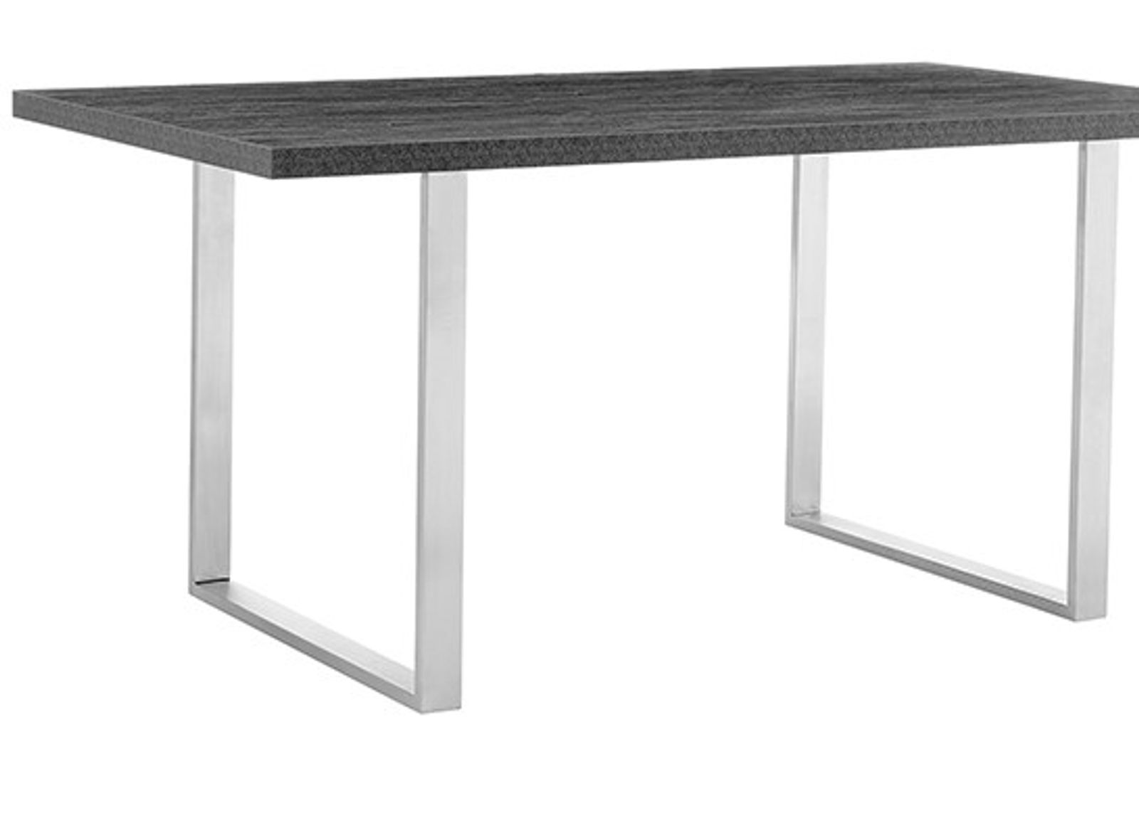 Armen Living Fenton Charcoal/Stainless Steel Dining Table