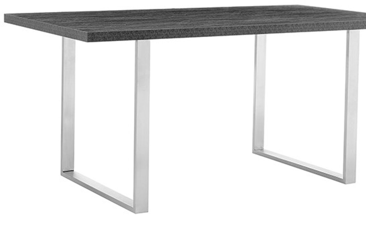 Armen Living Fenton Charcoal/Stainless Steel Dining Table