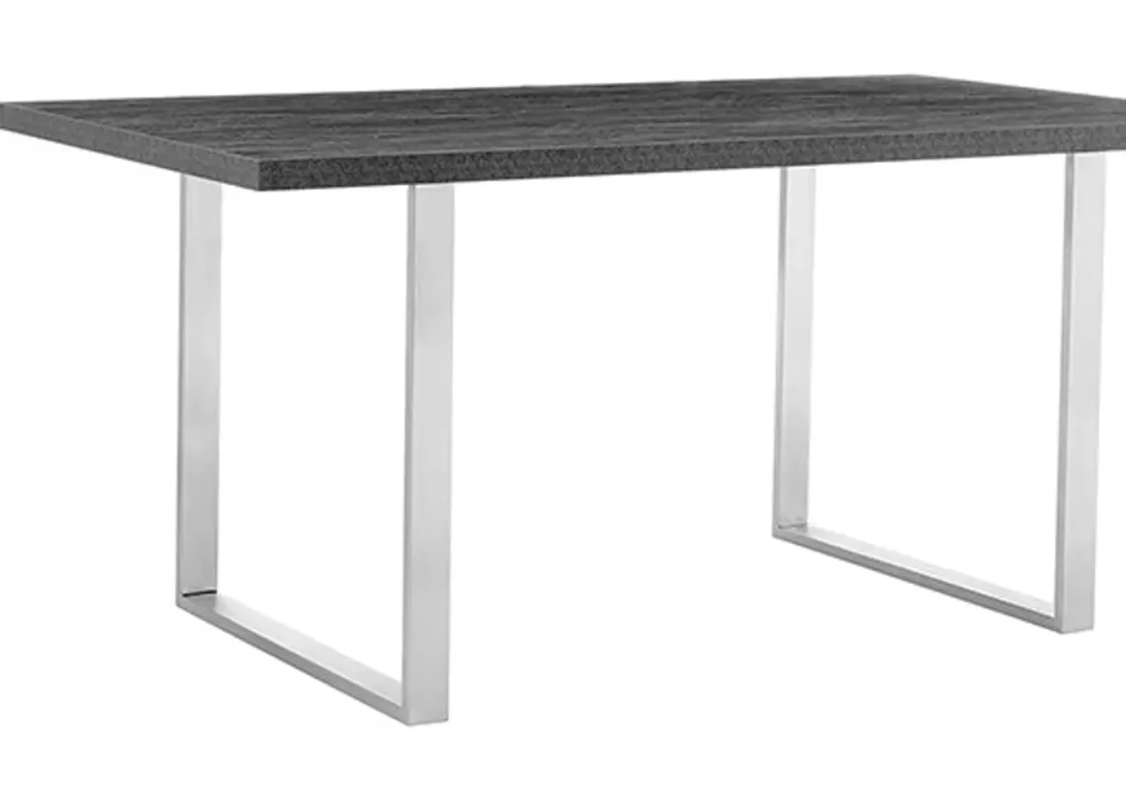 Armen Living Fenton Charcoal Dining Table with Stainless Steel Legs