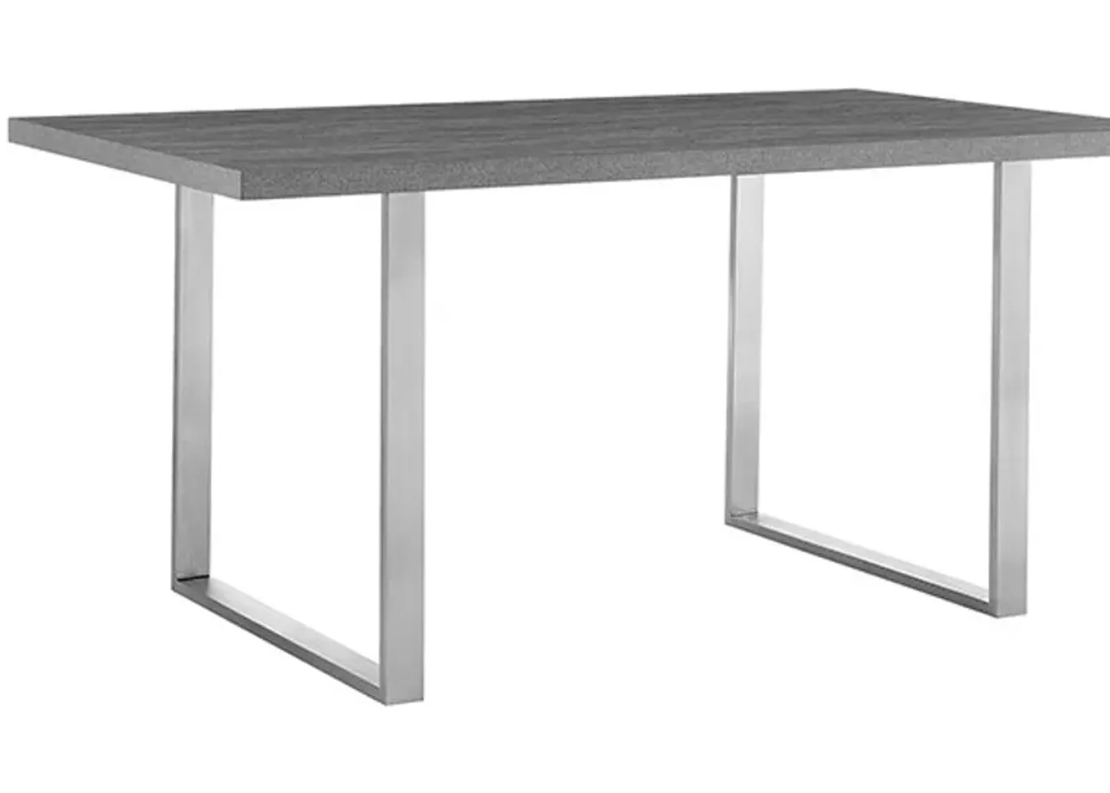 Armen Living Fenton Gray Dining Table with Stainless Steel Legs