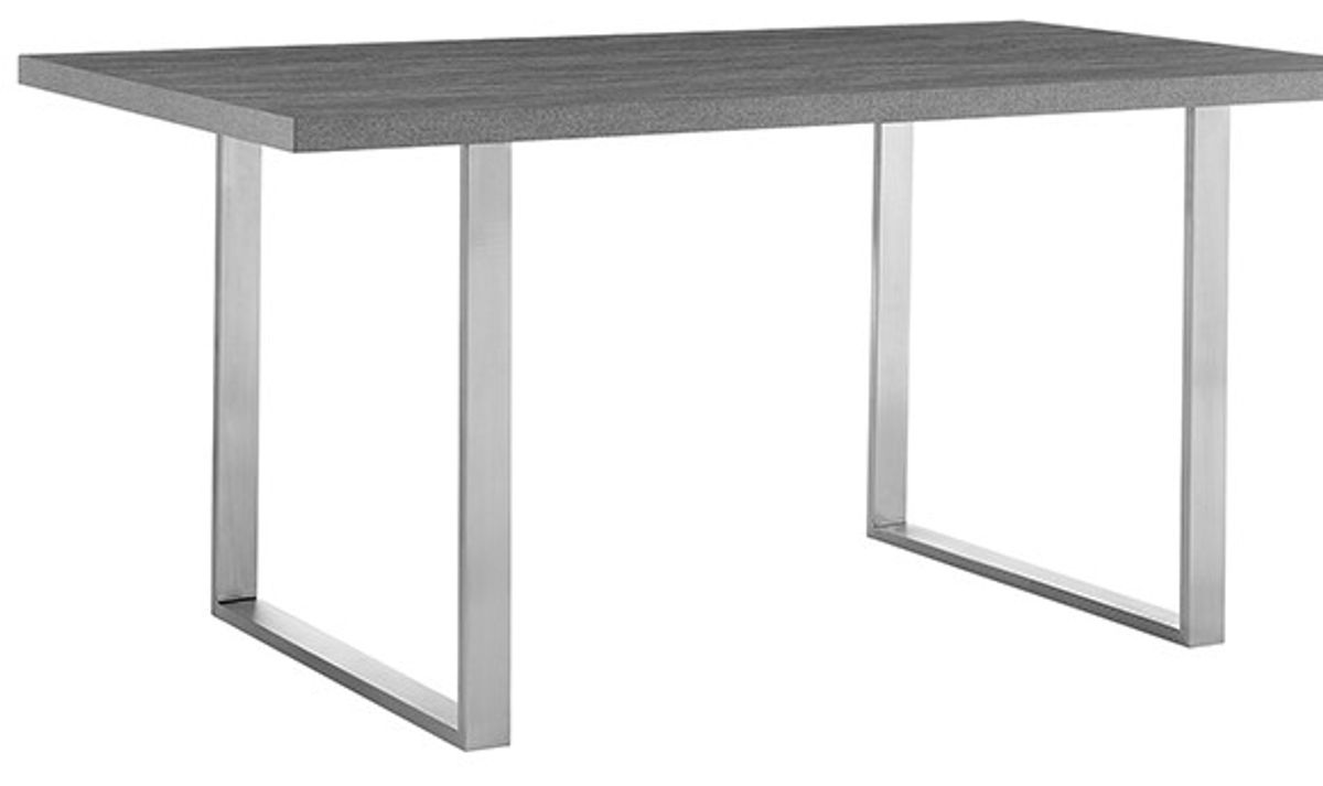 Armen Living Fenton Gray/Stainless Steel Dining Table