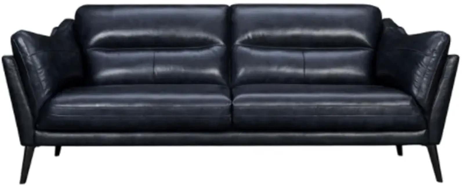 Armen Living Franz Midnight Blue Genuine Leather Sofa