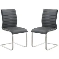 Armen Living Fusion 2-Piece Gray Side Chairs